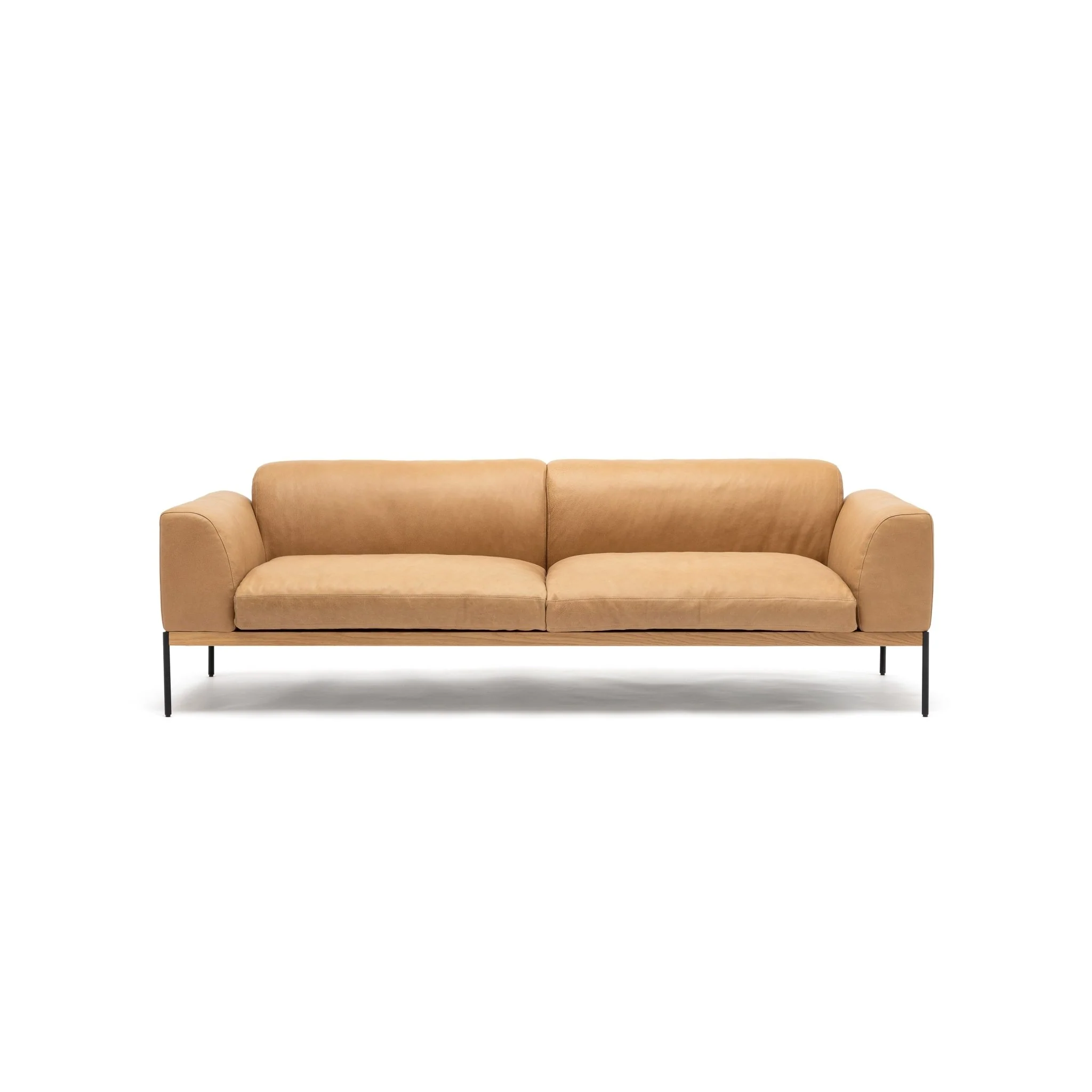 Department 235 Sofa - Light Oak & Pecan Leather