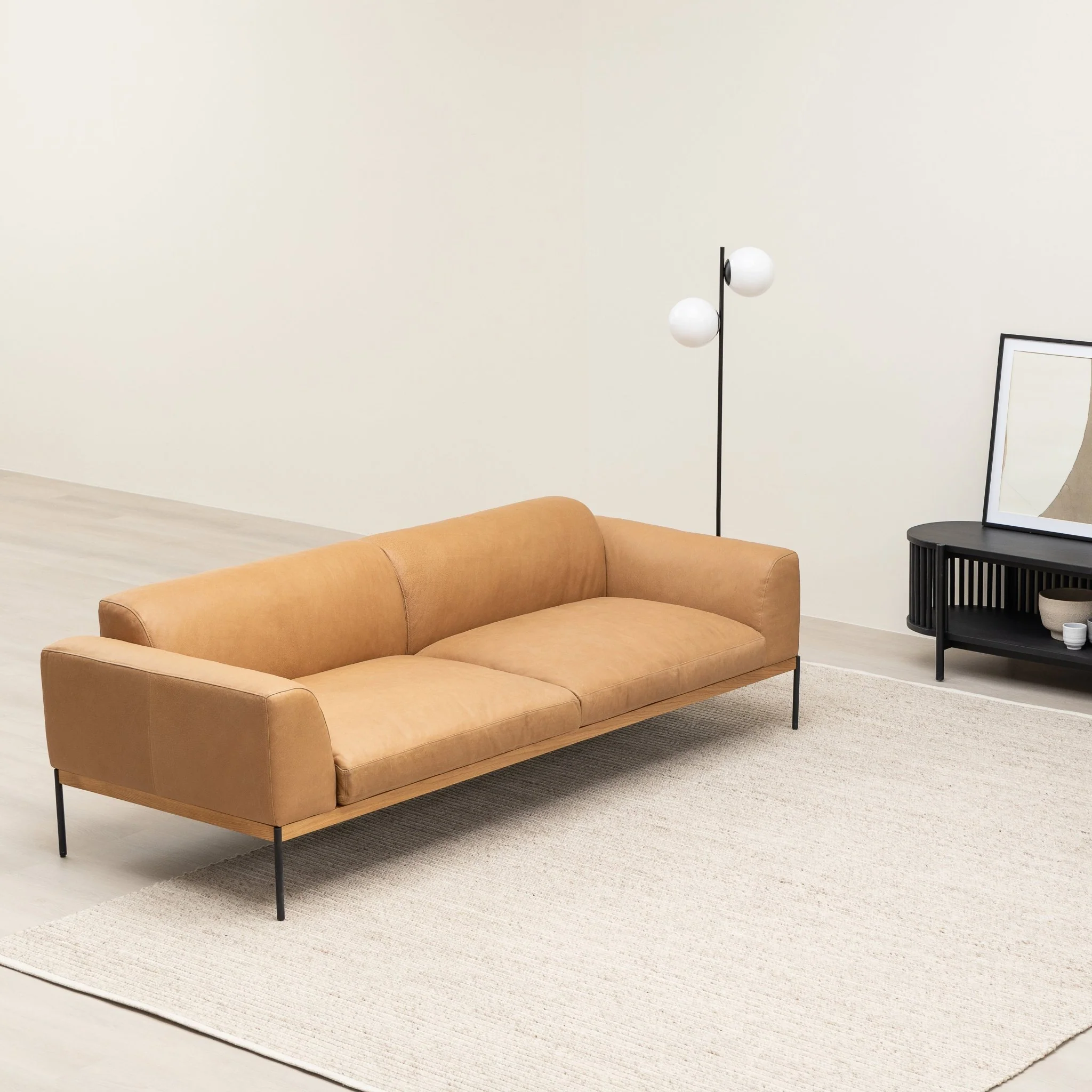 Department 235 Sofa - Light Oak & Pecan Leather - Image 2