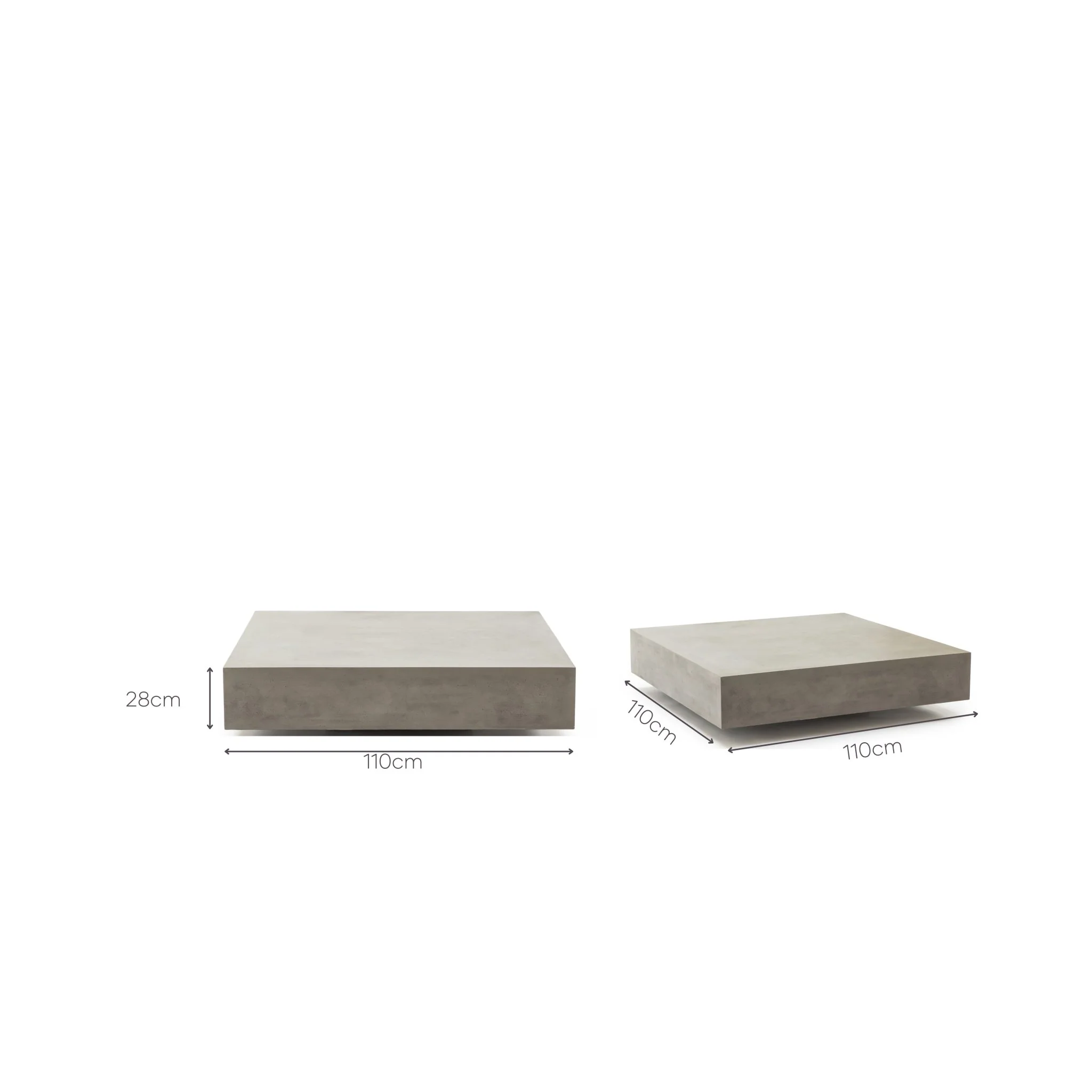 Drift Square Coffee Table - Grey - Image 8