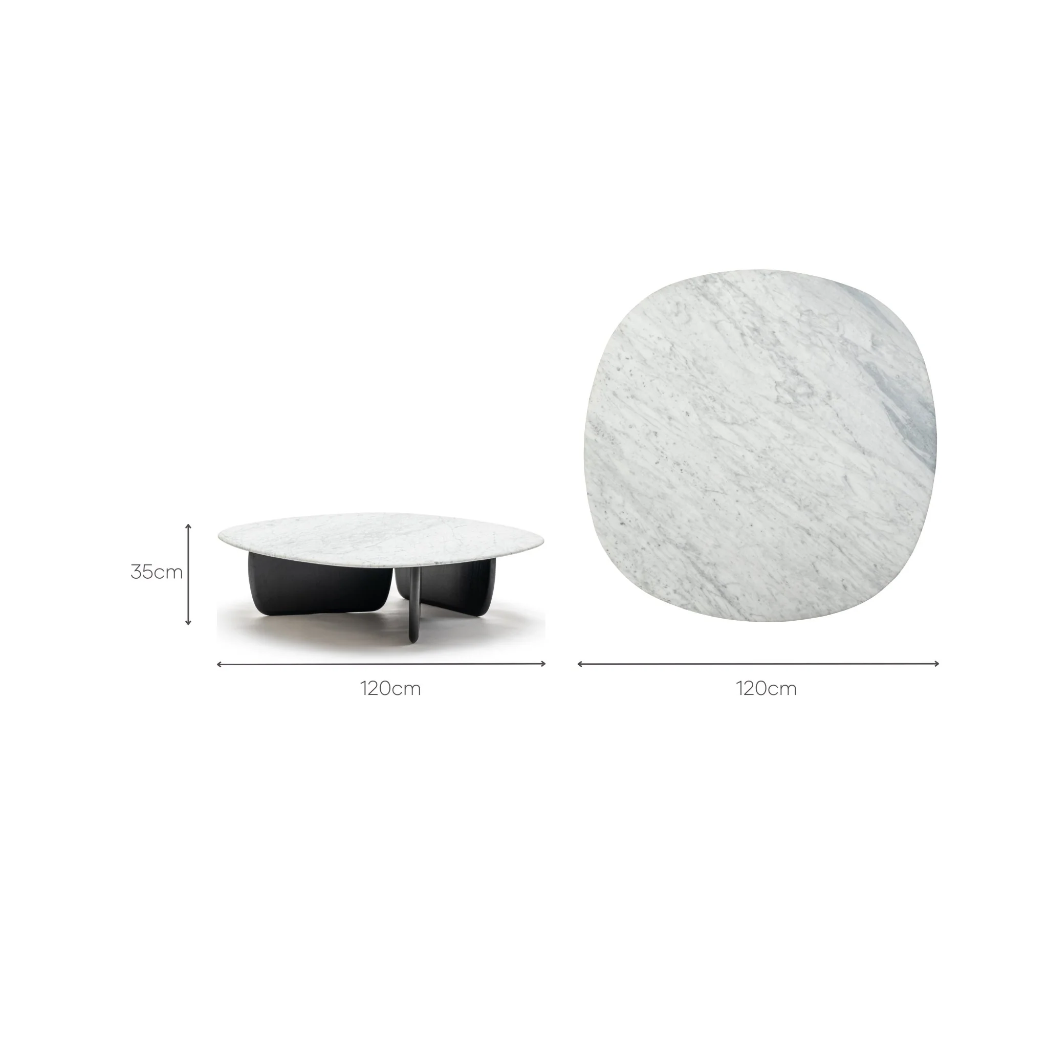 Eden Coffee Table 120 - Black Oak & Bianca Carrara - Image 5