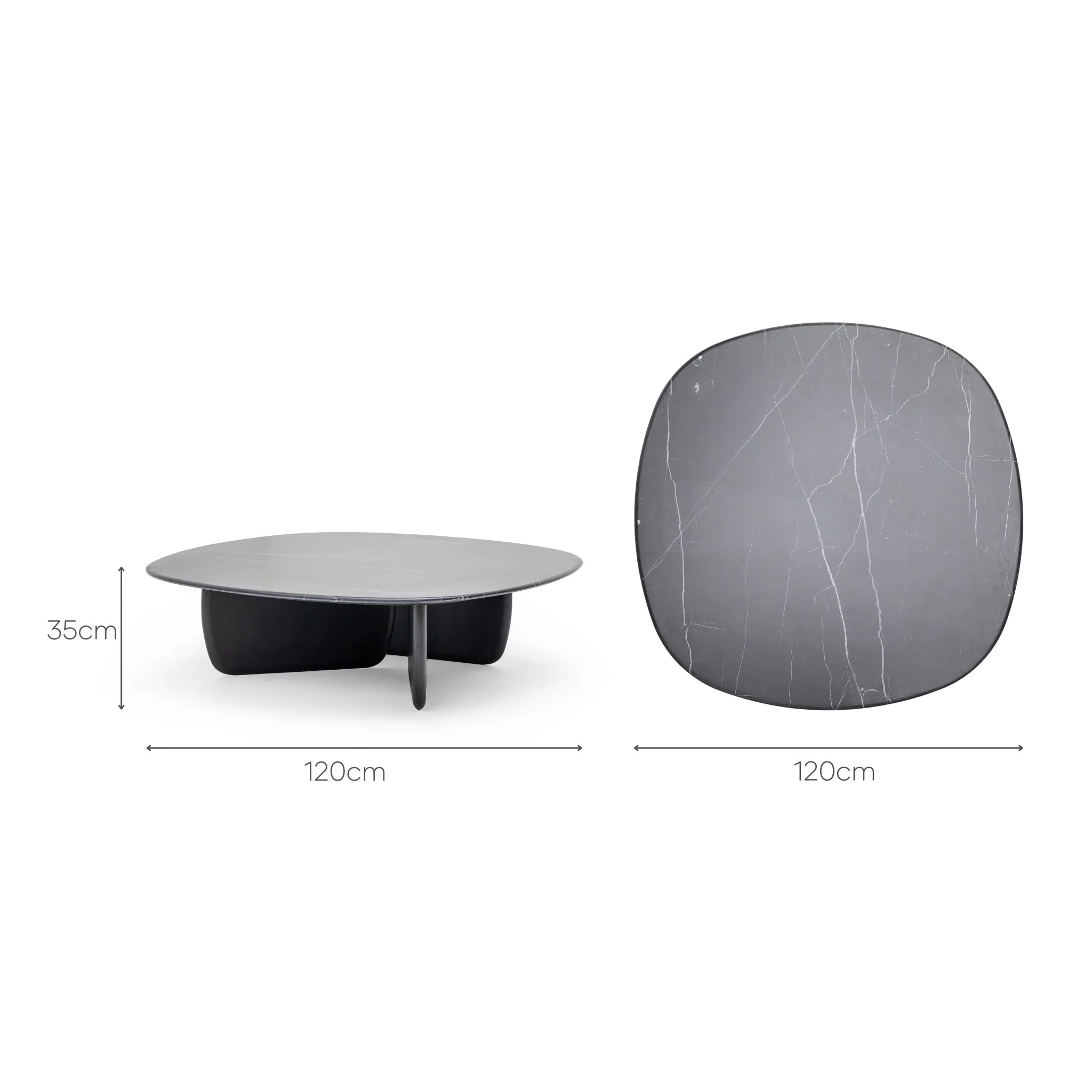 Eden Coffee Table 120 - Black Oak & Nero Marquina - Image 10