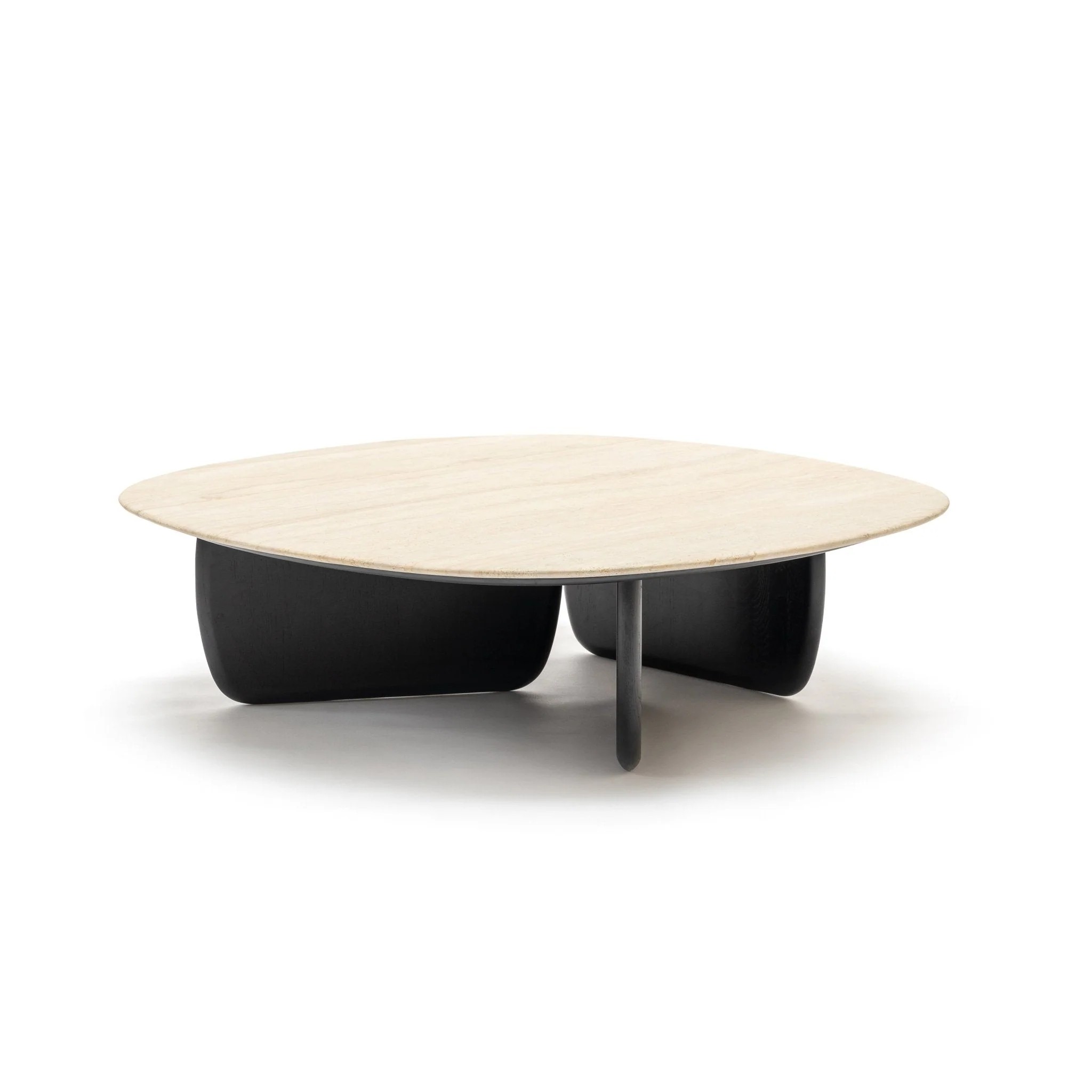 Eden Coffee Table 120 - Black Oak & Travertine