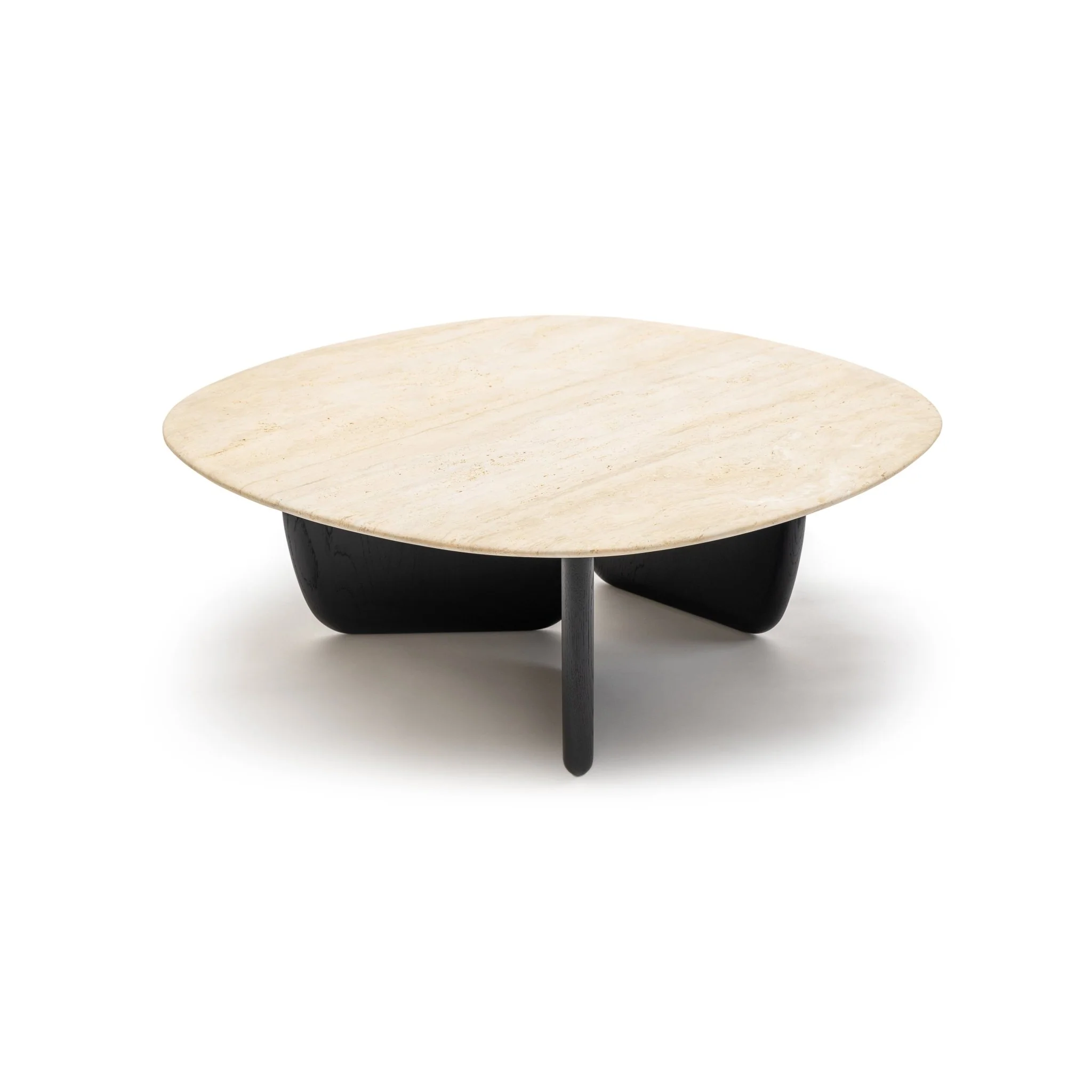 Eden Coffee Table 120 - Black Oak & Travertine - Image 2
