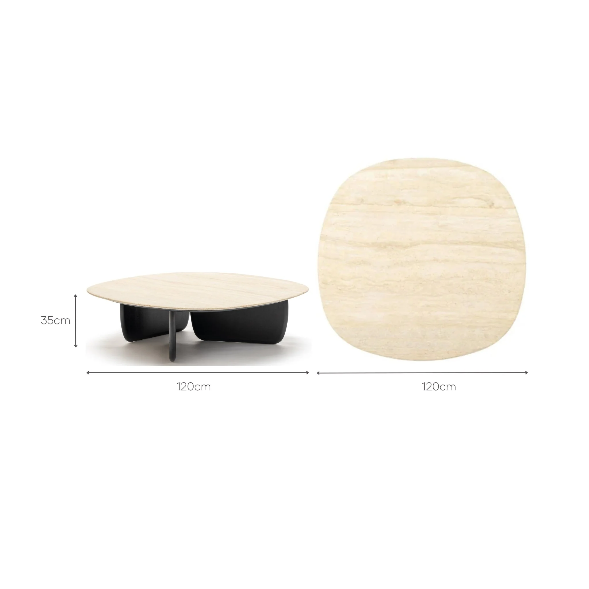 Eden Coffee Table 120 - Black Oak & Travertine - Image 6