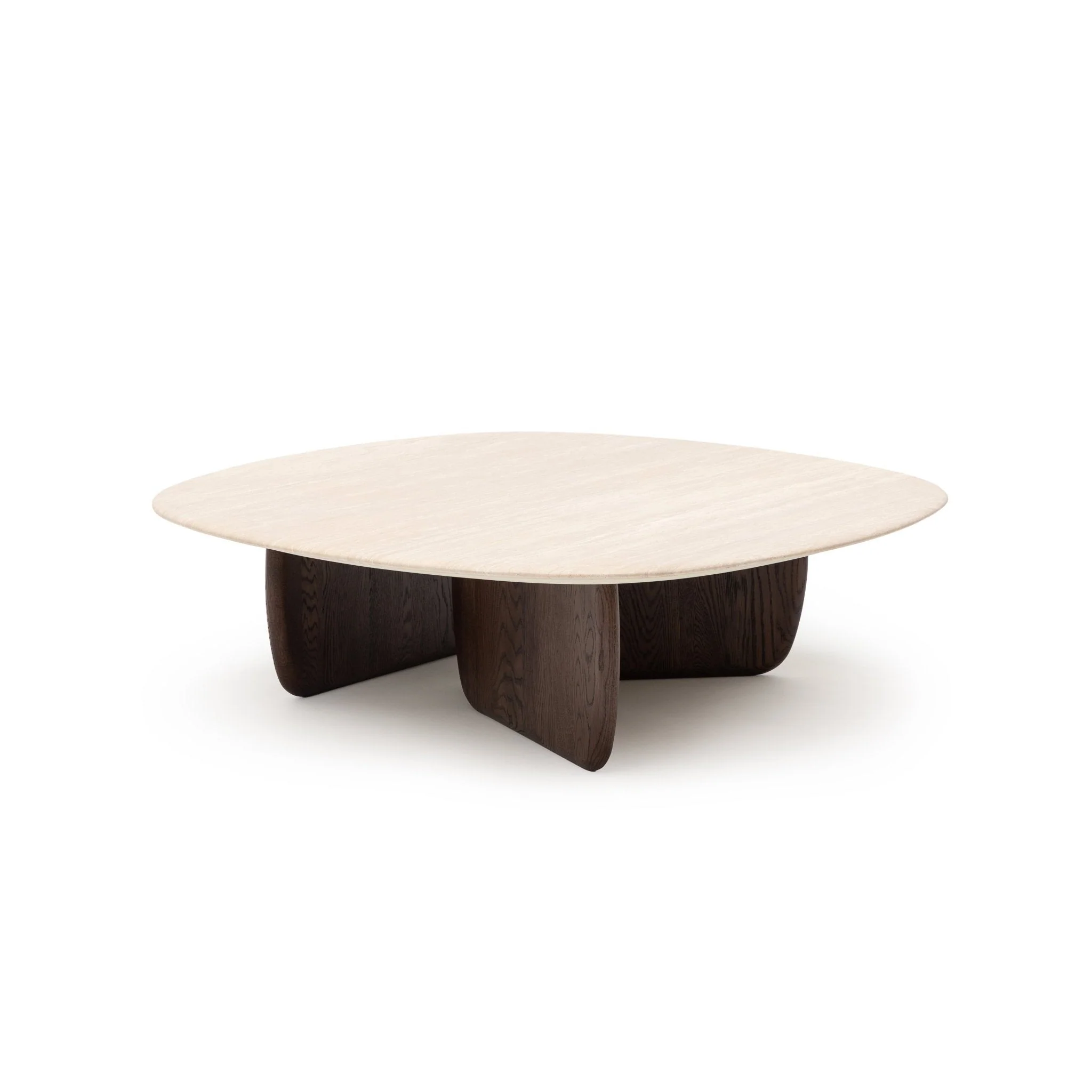 Eden Coffee Table 120 - Espresso Oak & Travertine
