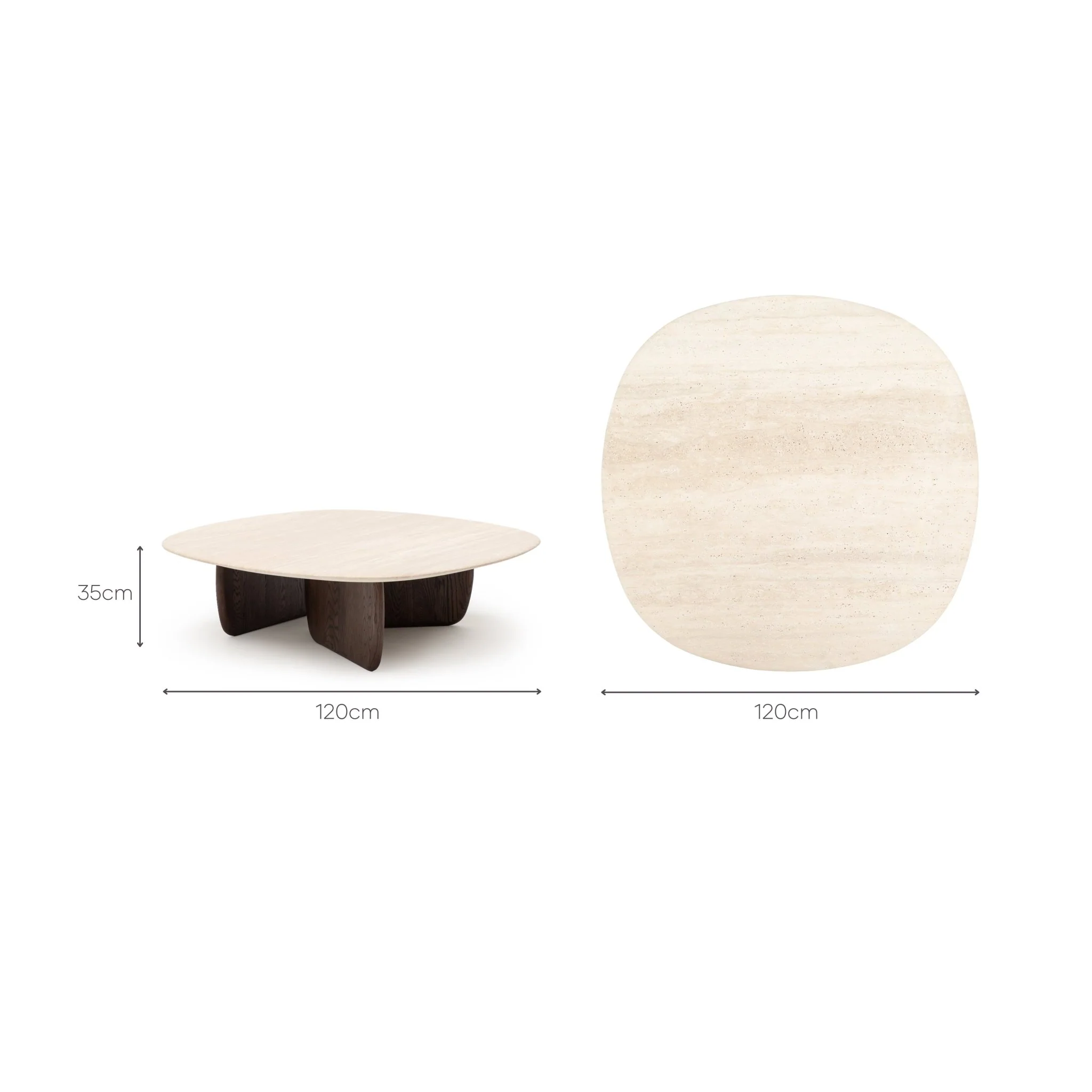 Eden Coffee Table 120 - Espresso Oak & Travertine - Image 13