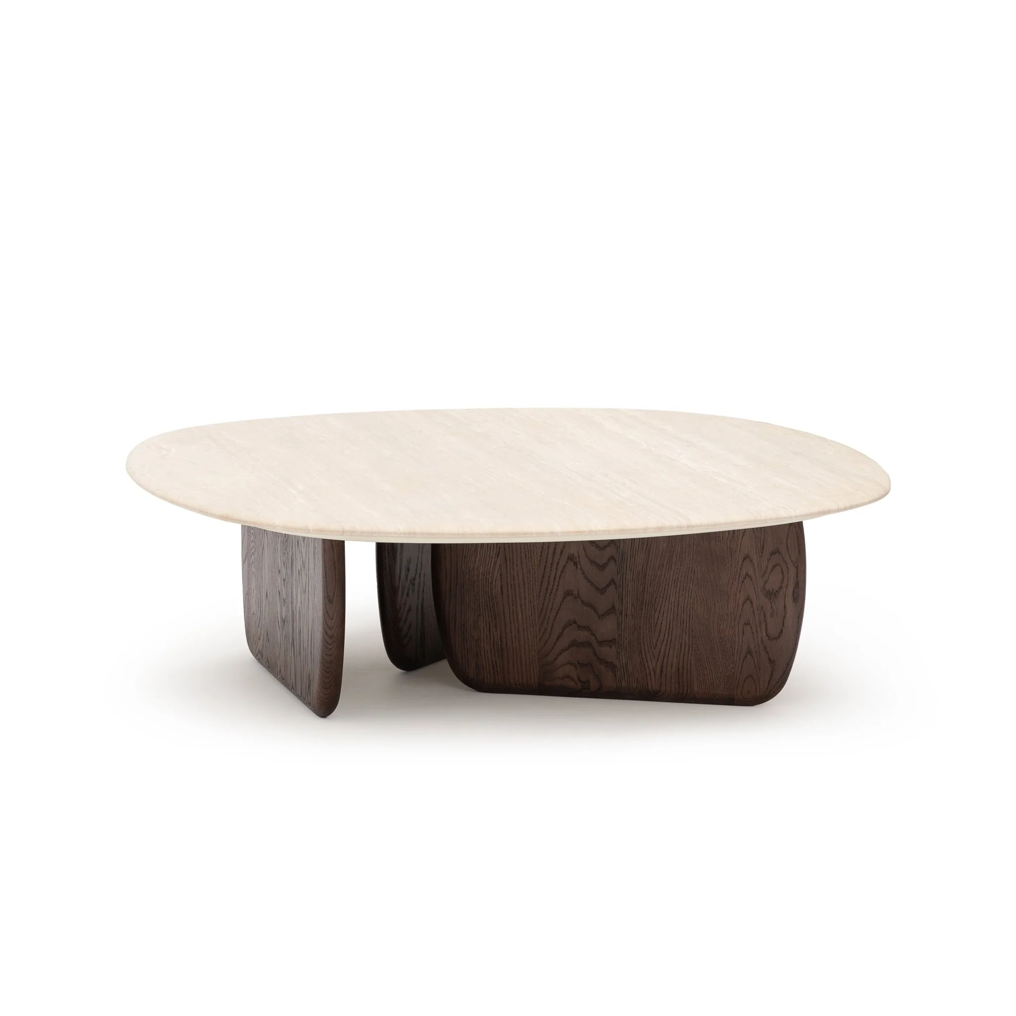 Eden Coffee Table 120 - Espresso Oak & Travertine - Image 2