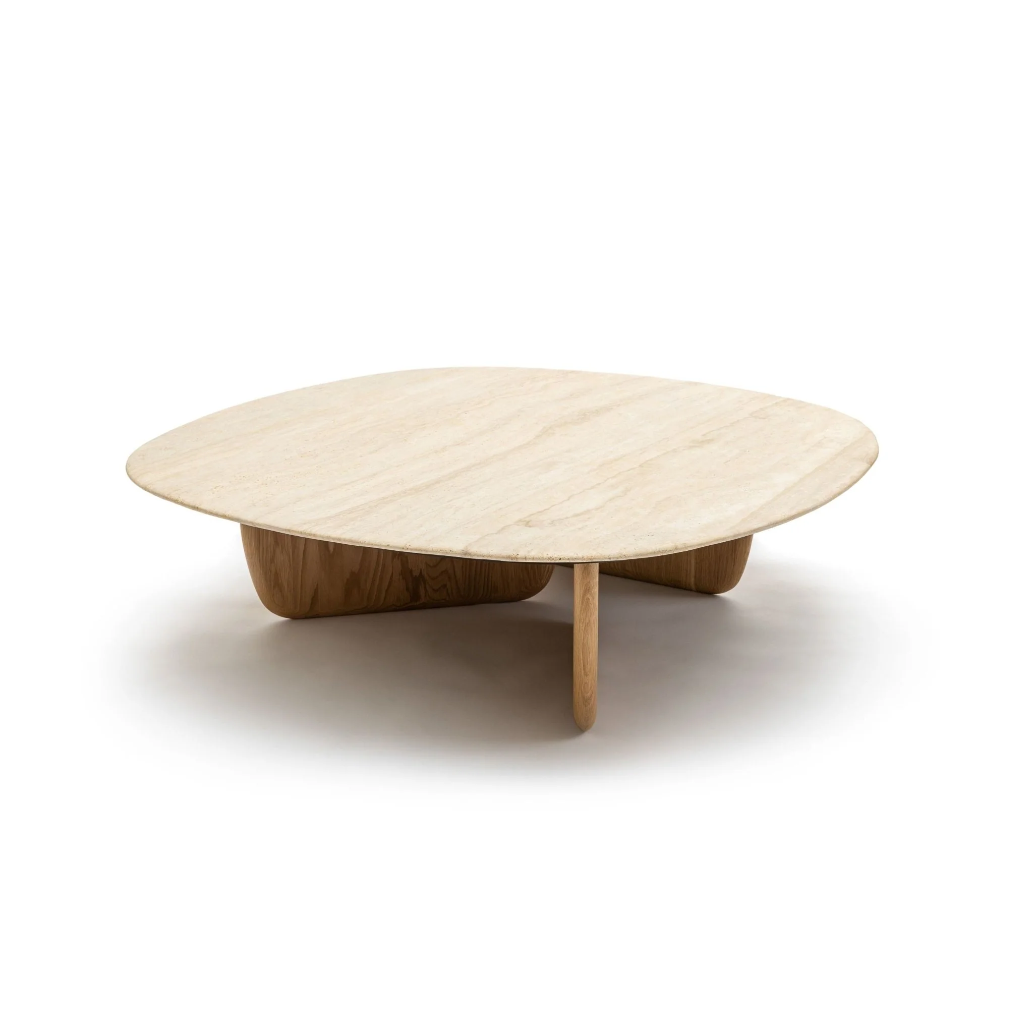 Eden Coffee Table 120 - Light Oak & Travertine - Image 2