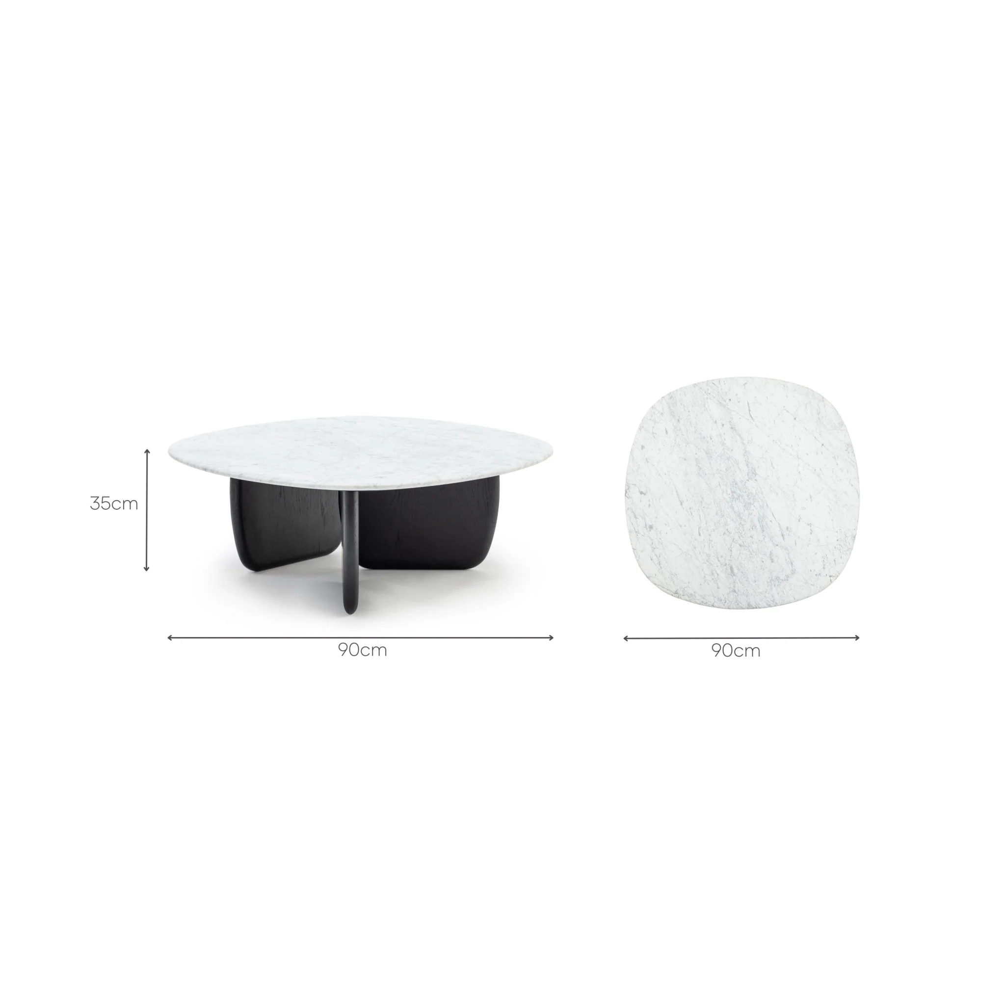 Eden Coffee Table 90 - Black Oak & Bianca Carrara - Image 5