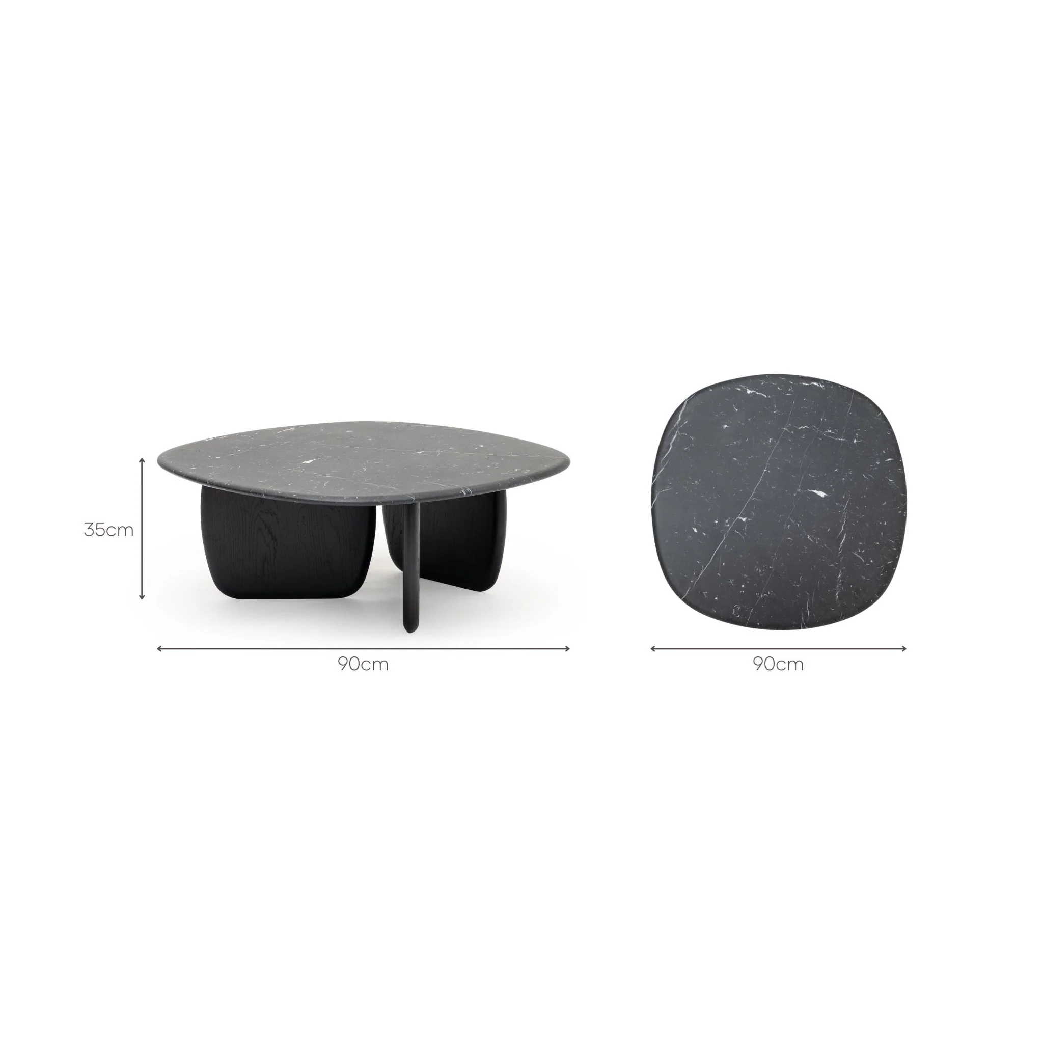 Eden Coffee Table 90 - Black Oak & Nero Marquina - Image 13