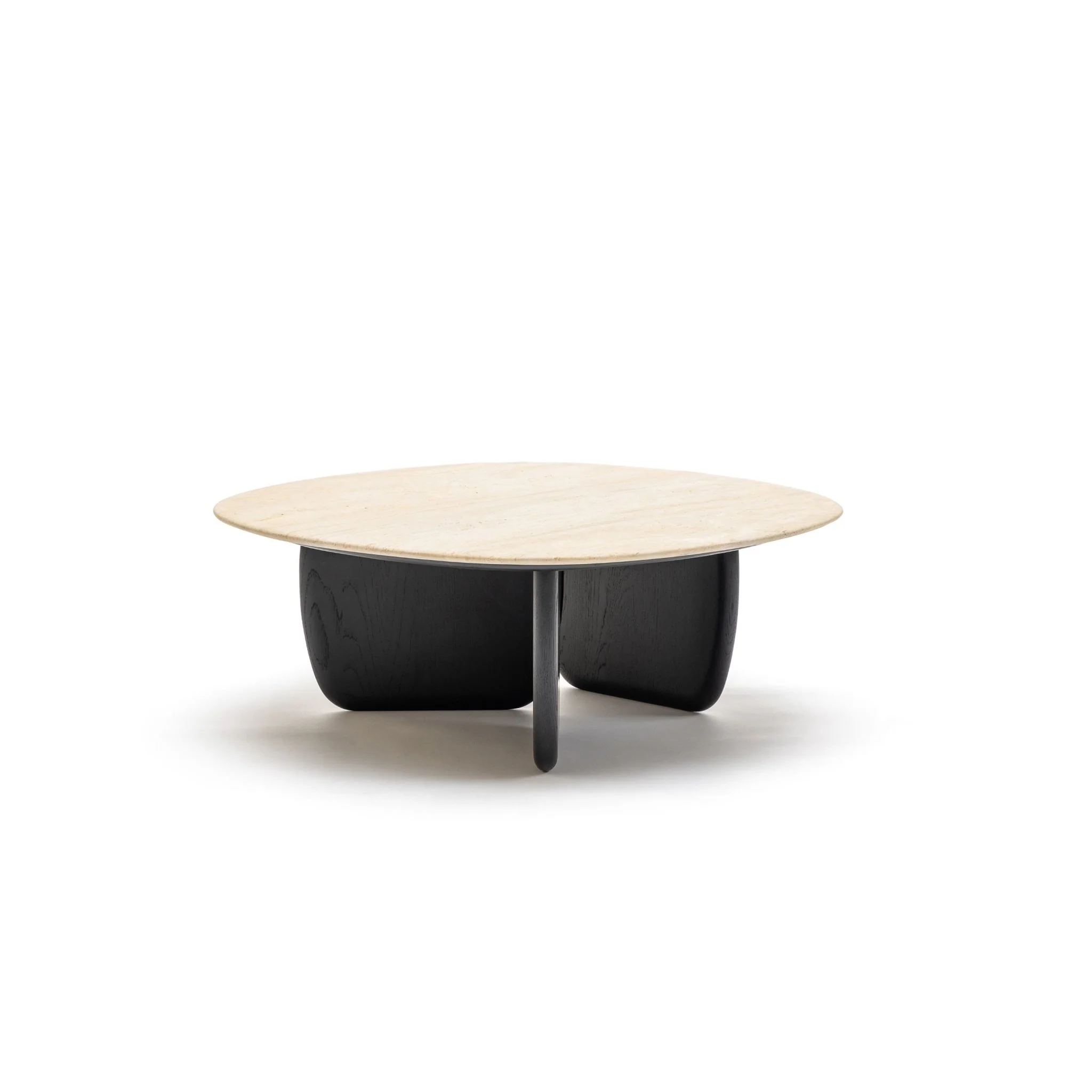 Eden Coffee Table 90 - Black Oak & Travertine