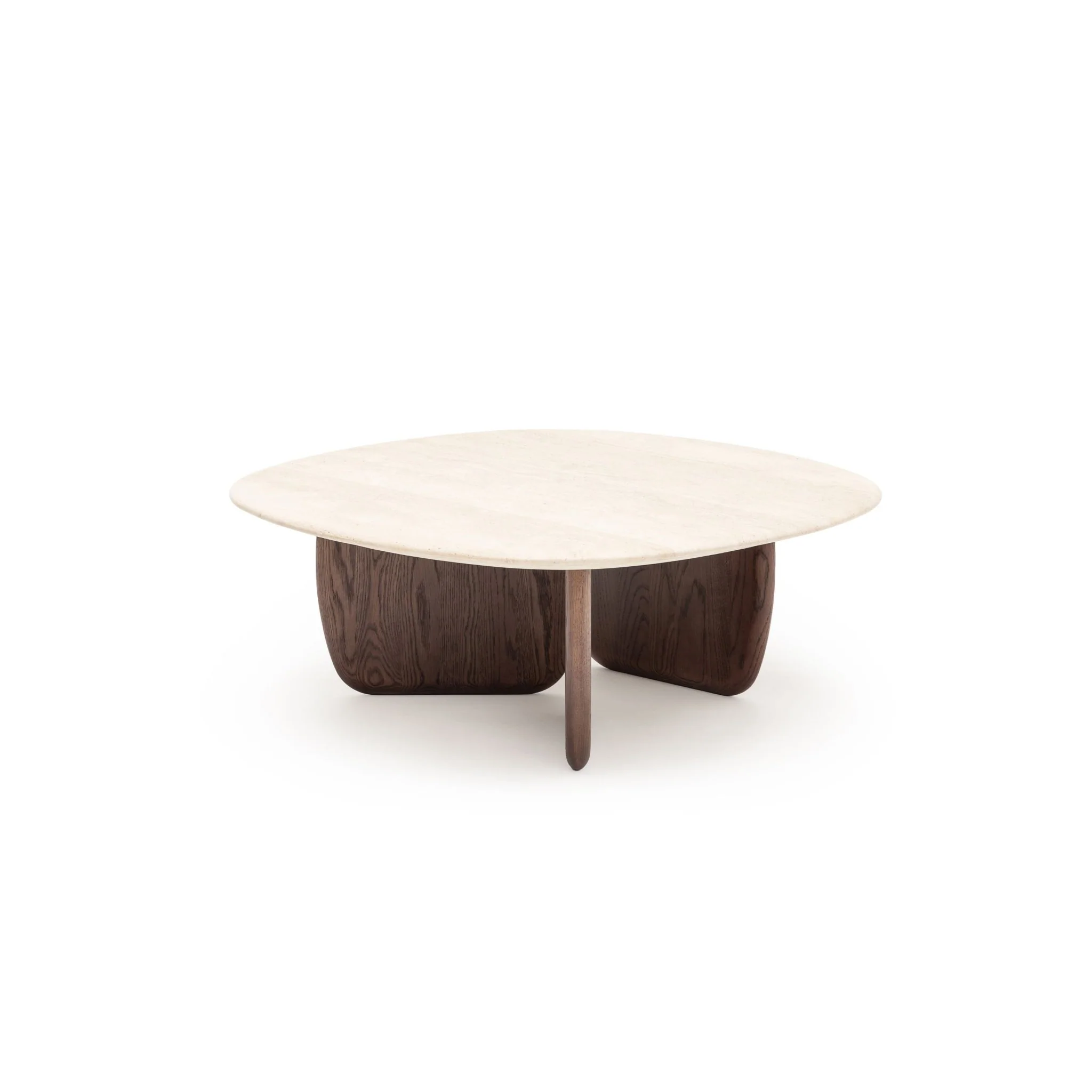 Eden Coffee Table 90 - Espresso Oak & Travertine