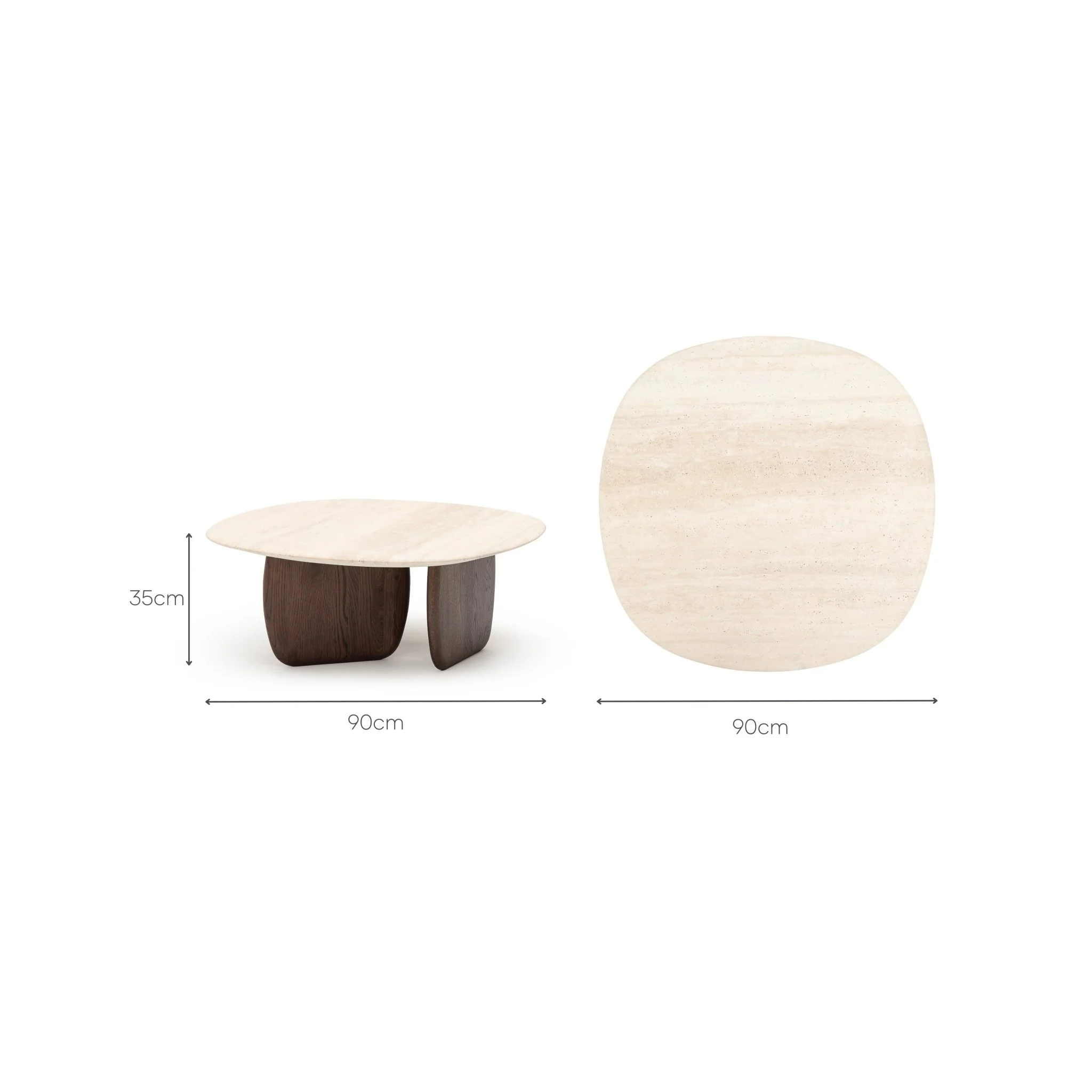 Eden Coffee Table 90 - Espresso Oak & Travertine - Image 13