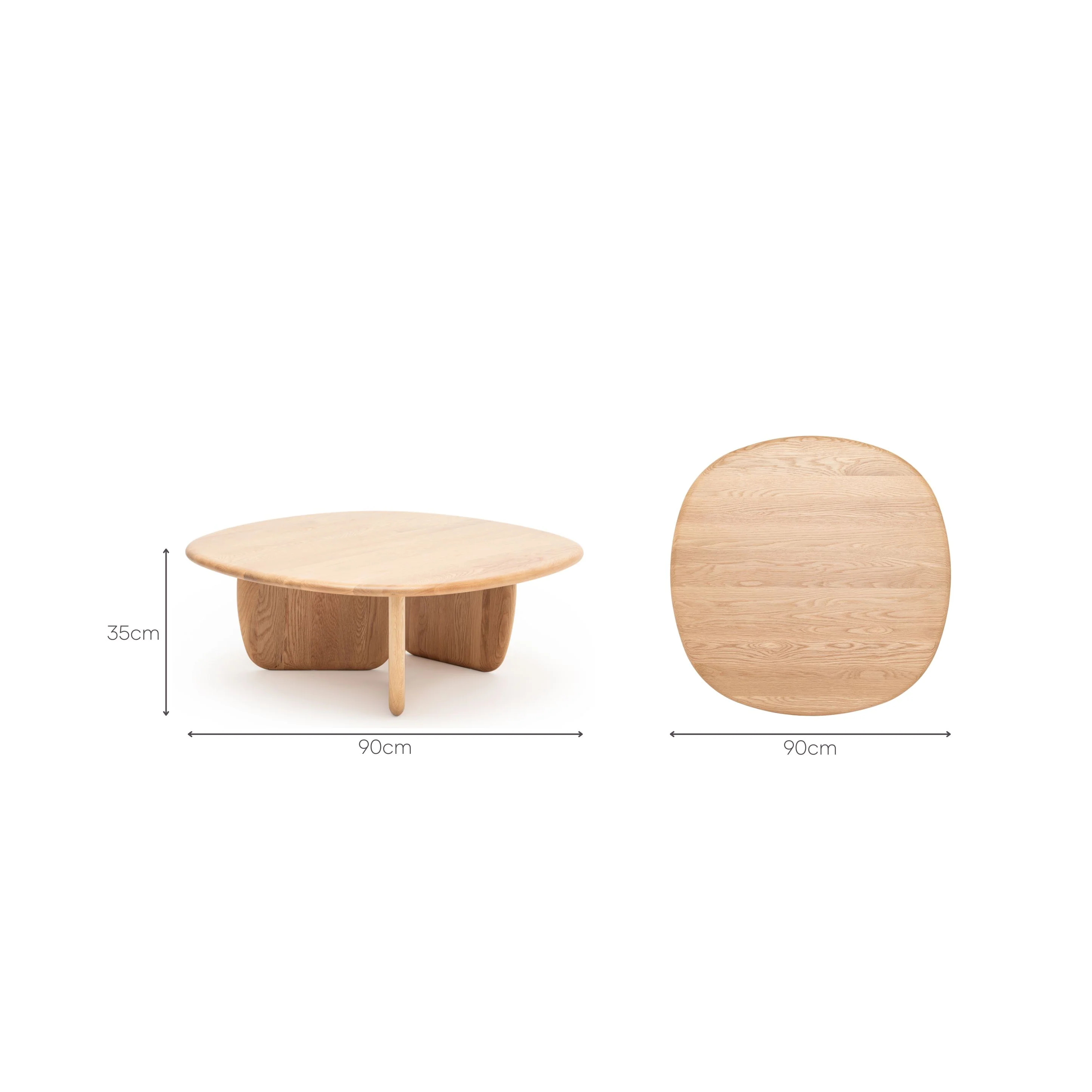 Eden Coffee Table 90 - Light Oak - Image 13