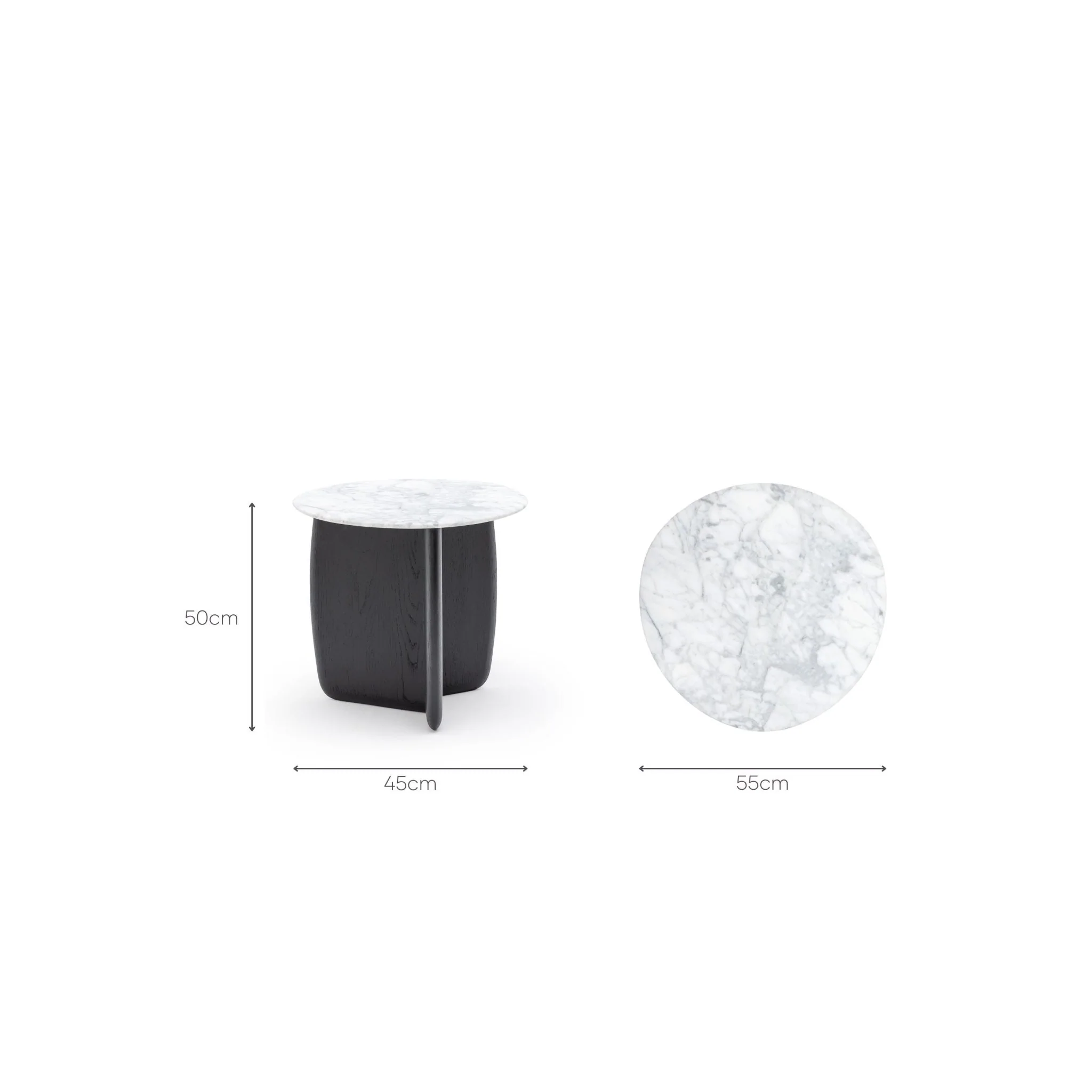 Eden Side Table - Black Oak & Bianca Carrara - Image 12