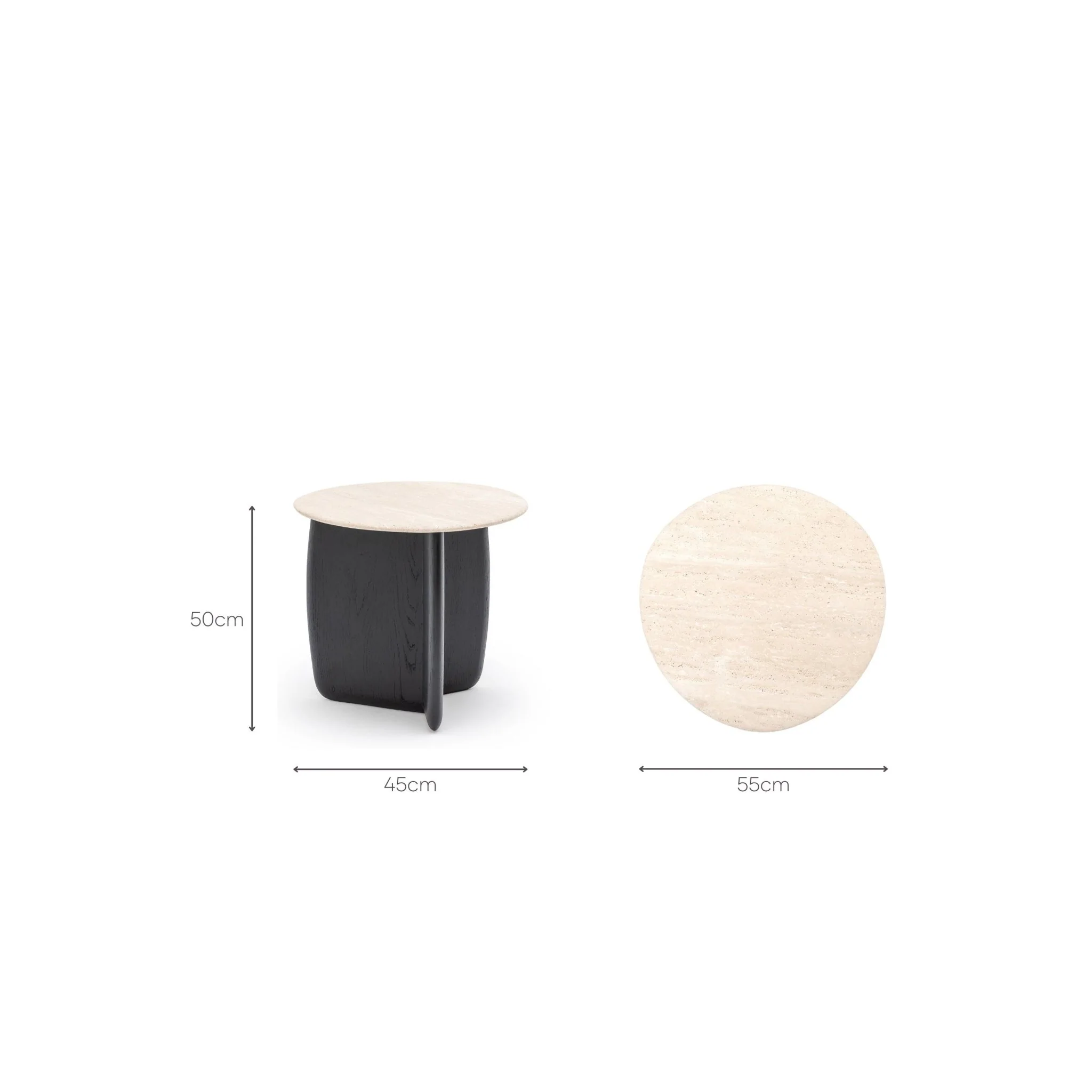 Eden Side Table - Black Oak & Travertine - Image 12