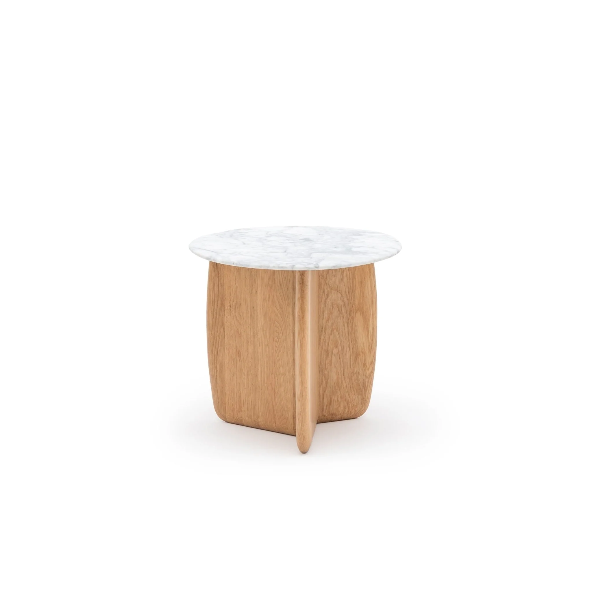 Eden Side Table - Light Oak & Bianca Carrara
