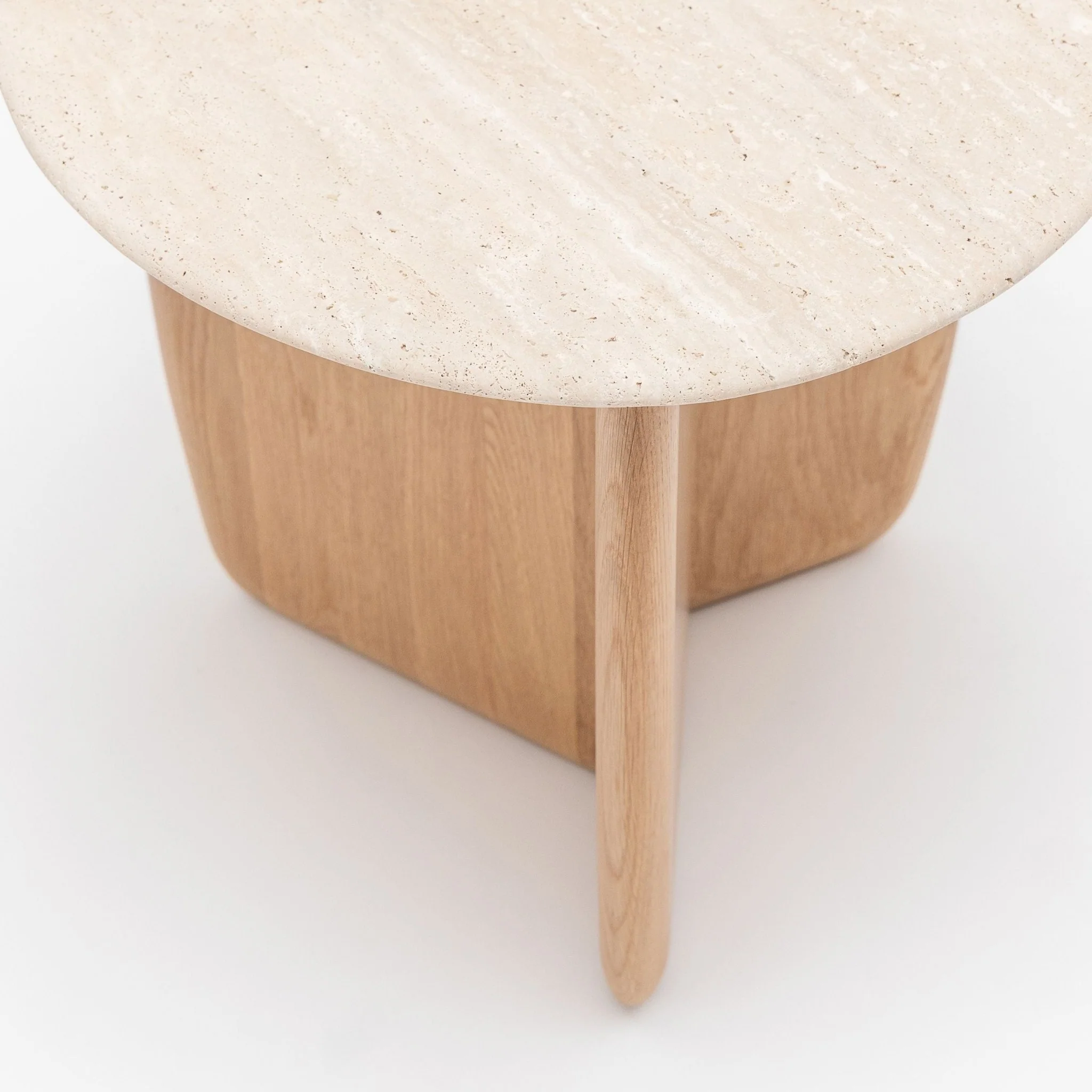 Eden Side Table - Light Oak & Travertine - Image 4