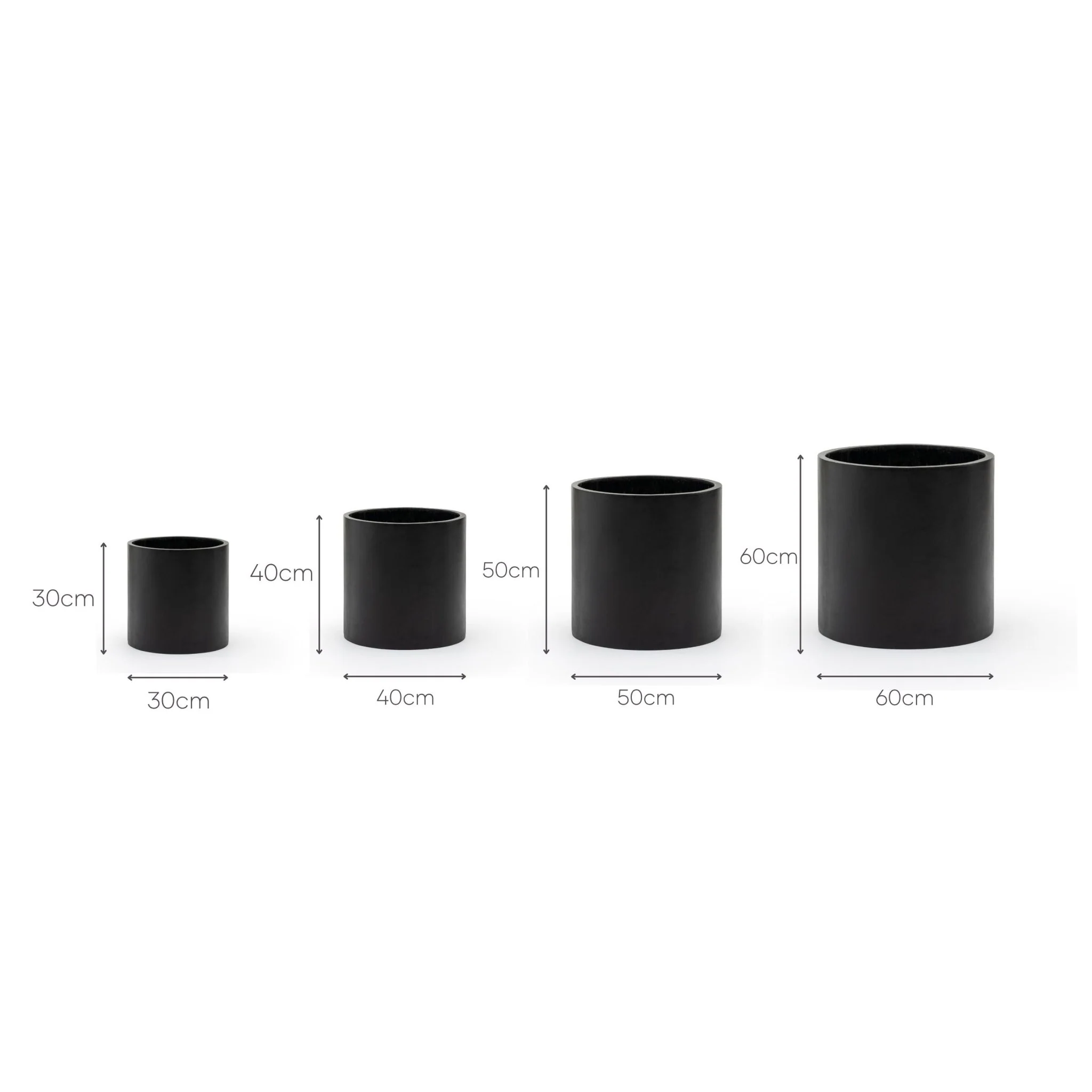 Elle Cylinder Planter - Black - Image 8