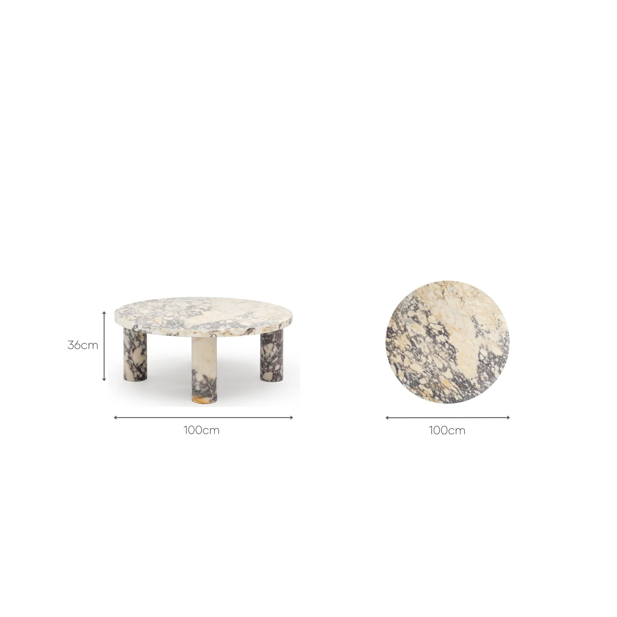 Elys Coffee Table - Calacatta Viola - Image 9