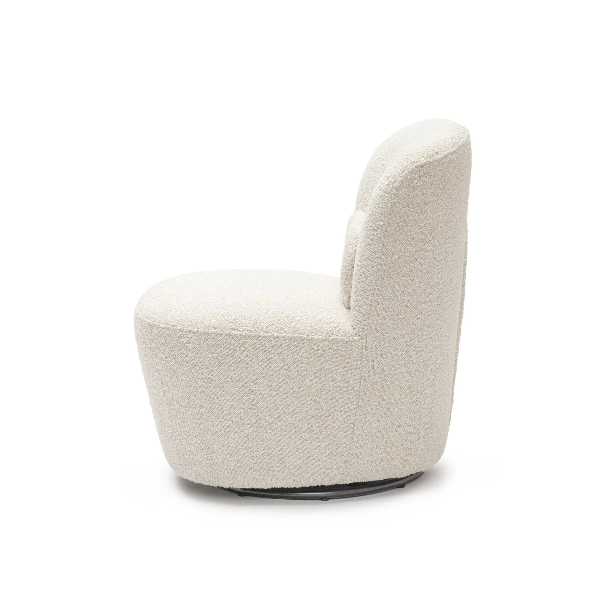 Erin Swivel Accent Chair - Ivory Bouclé - Image 3