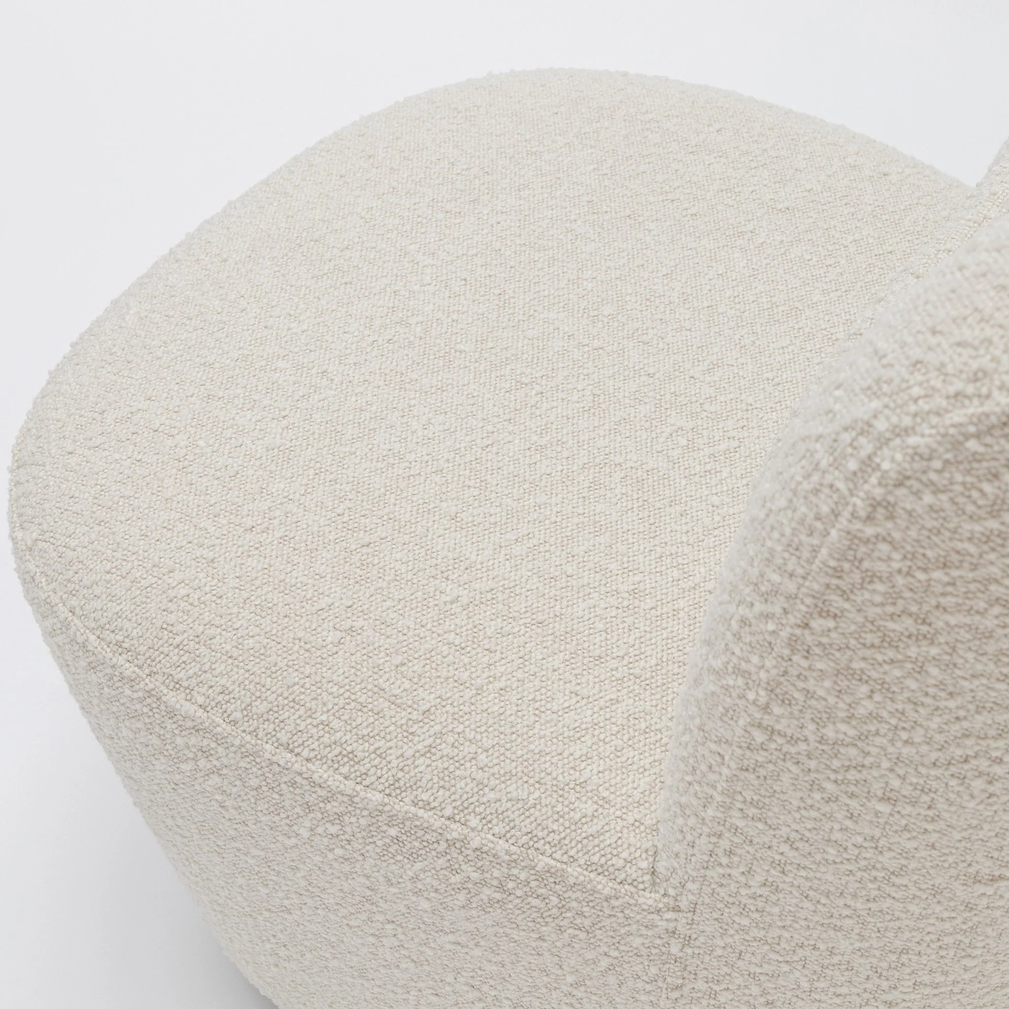 Erin Swivel Accent Chair - Ivory Bouclé - Image 5