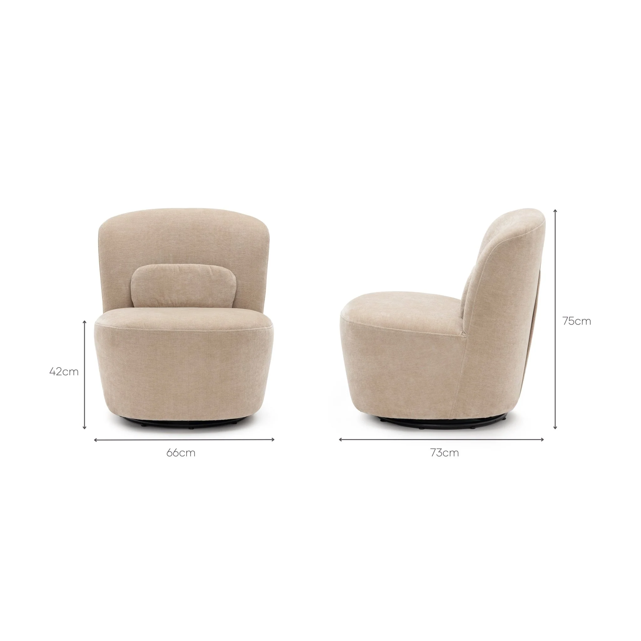 Erin Swivel Accent Chair - Latte - Image 11