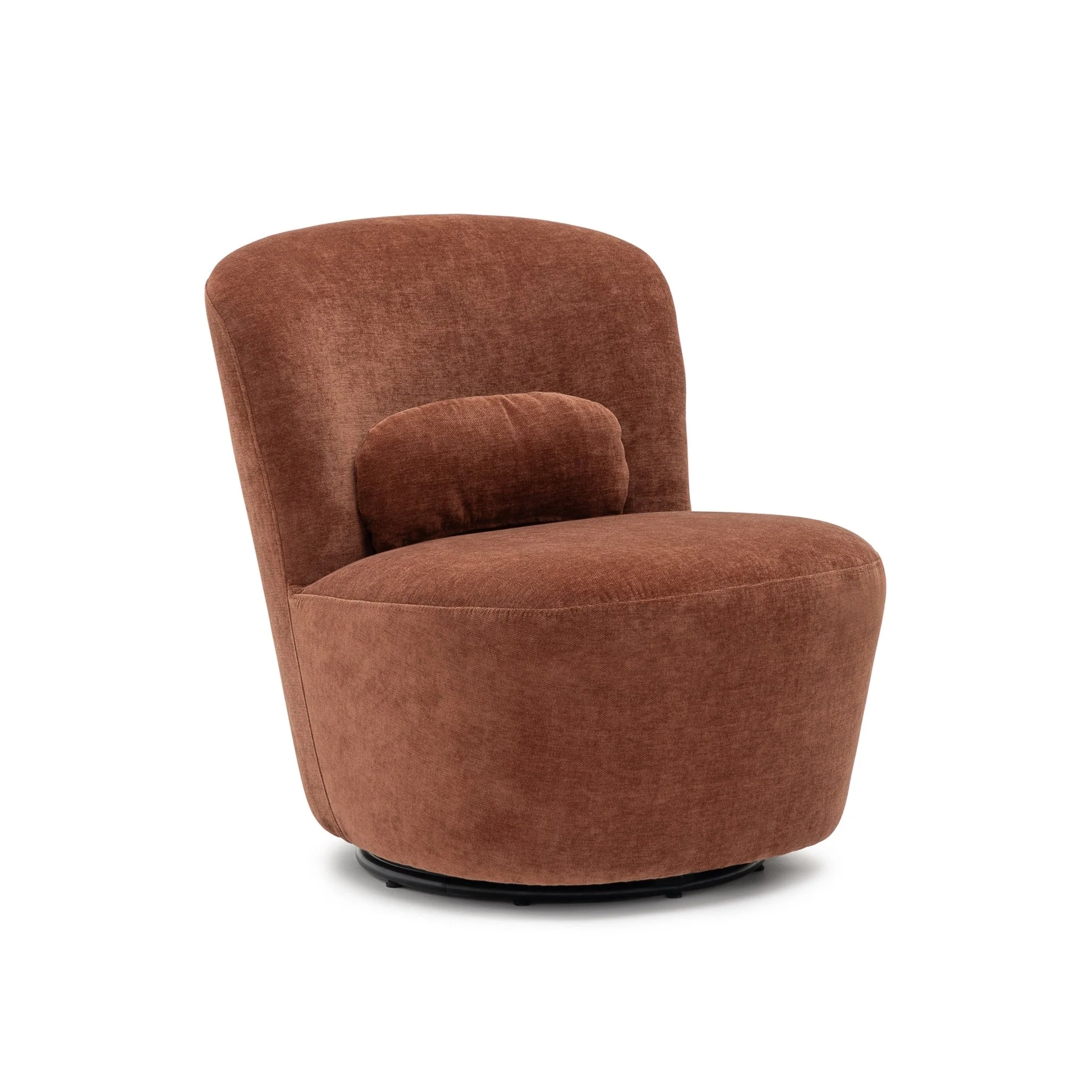 Erin Swivel Accent Chair - Rust Velvet