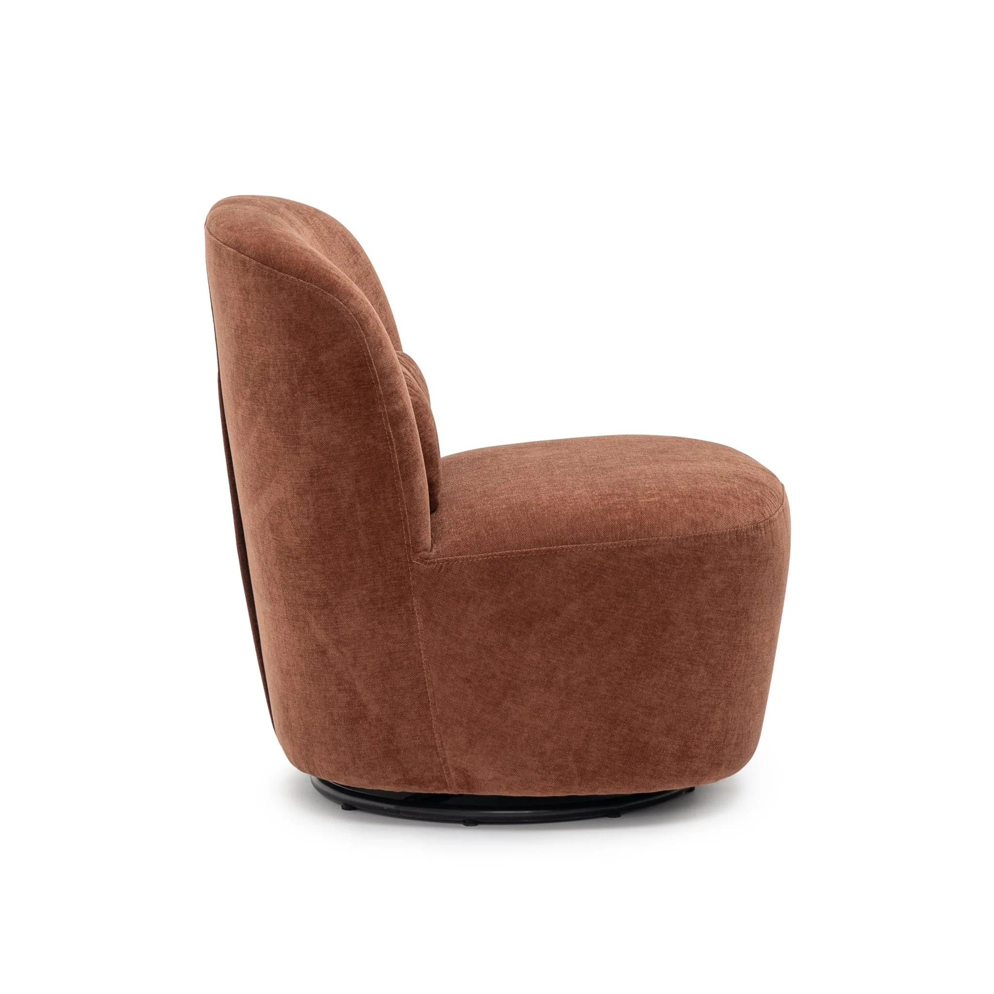 Erin Swivel Accent Chair - Rust Velvet - Image 3