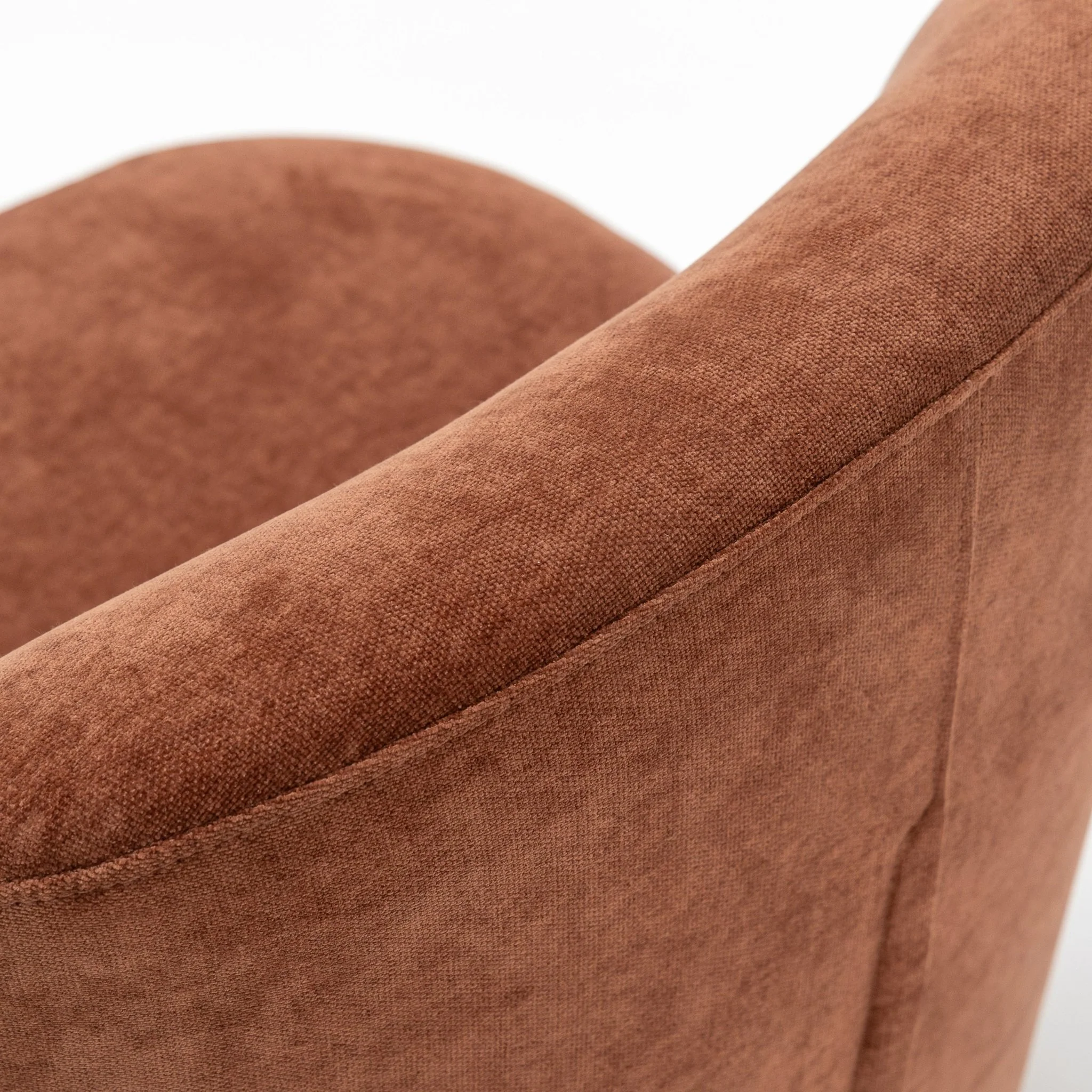 Erin Swivel Accent Chair - Rust Velvet - Image 5
