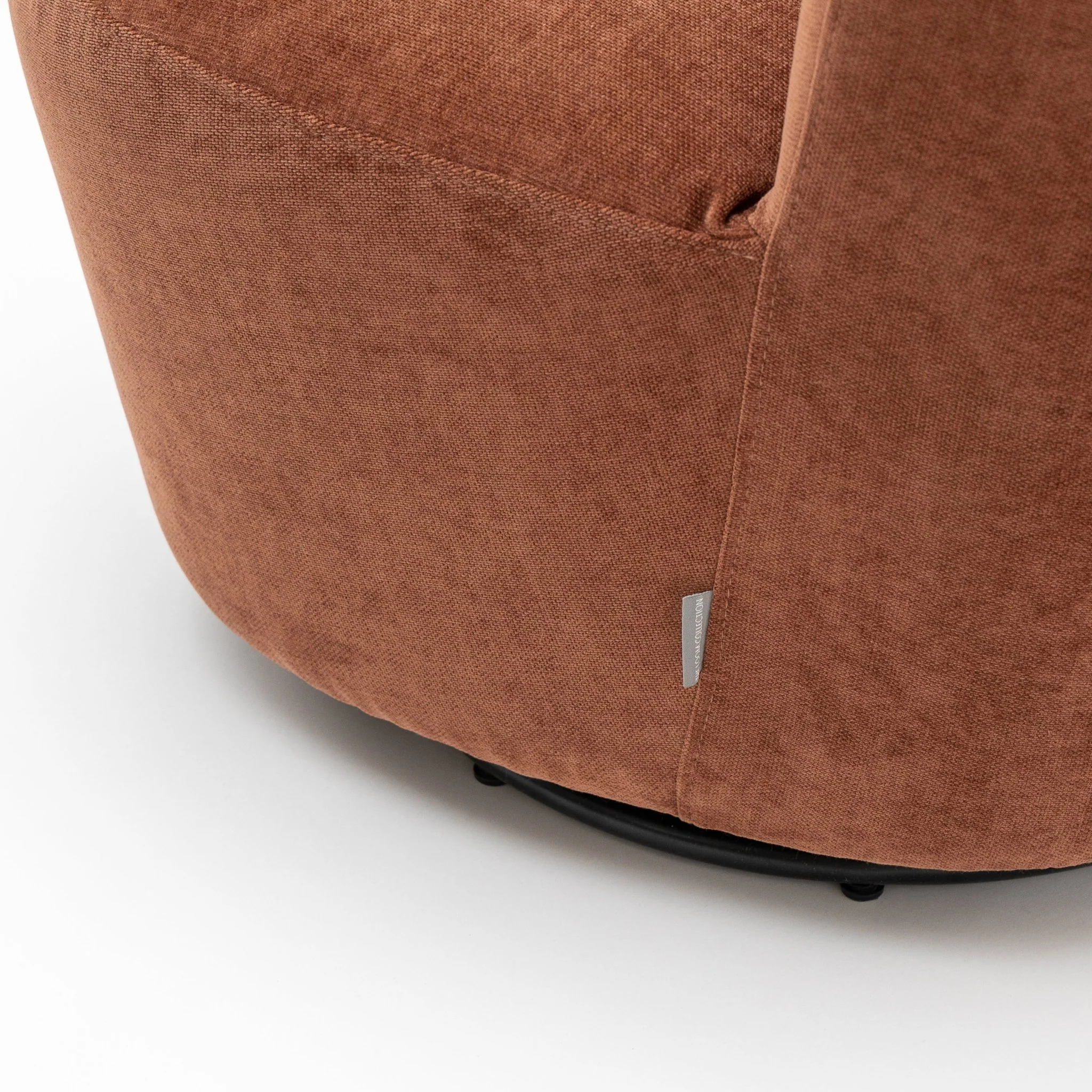 Erin Swivel Accent Chair - Rust Velvet - Image 6