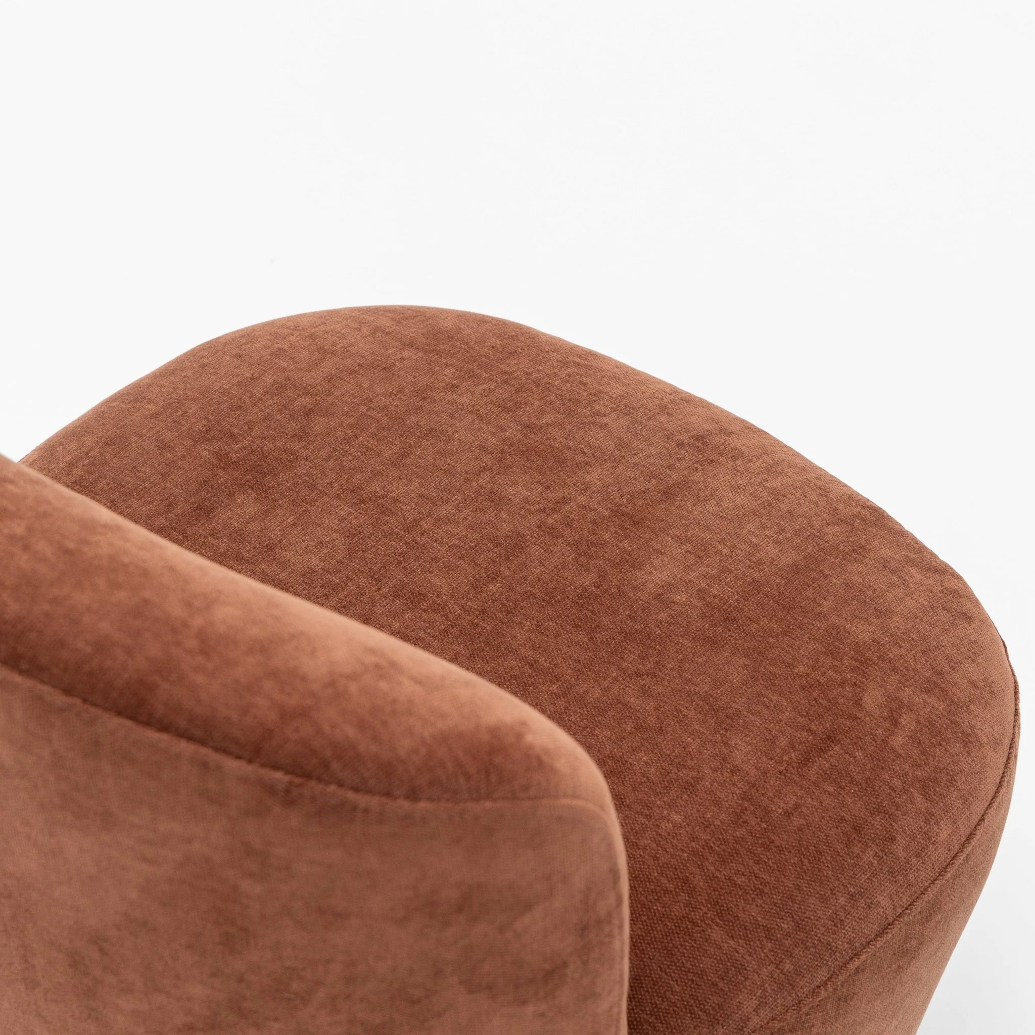 Erin Swivel Accent Chair - Rust Velvet - Image 9