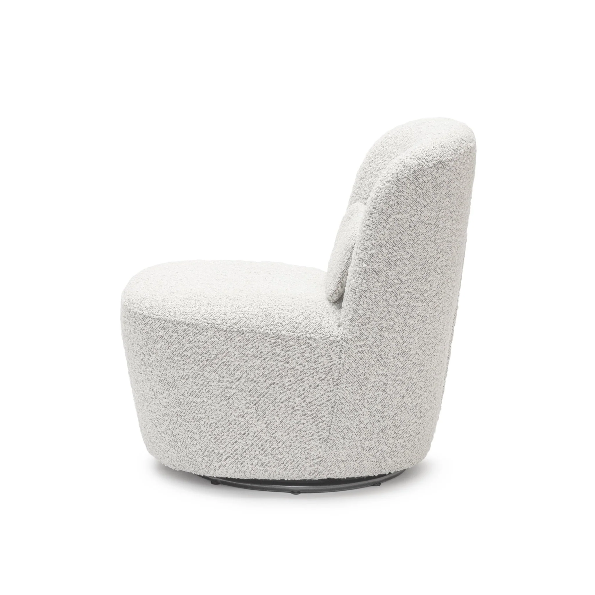Erin Swivel Accent Chair - Salt & Pepper Bouclé - Image 3
