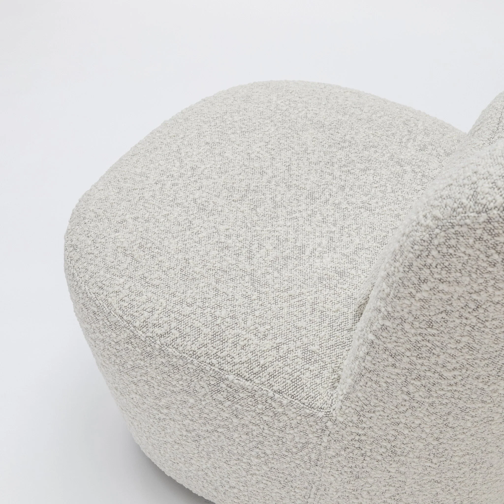Erin Swivel Accent Chair - Salt & Pepper Bouclé - Image 5