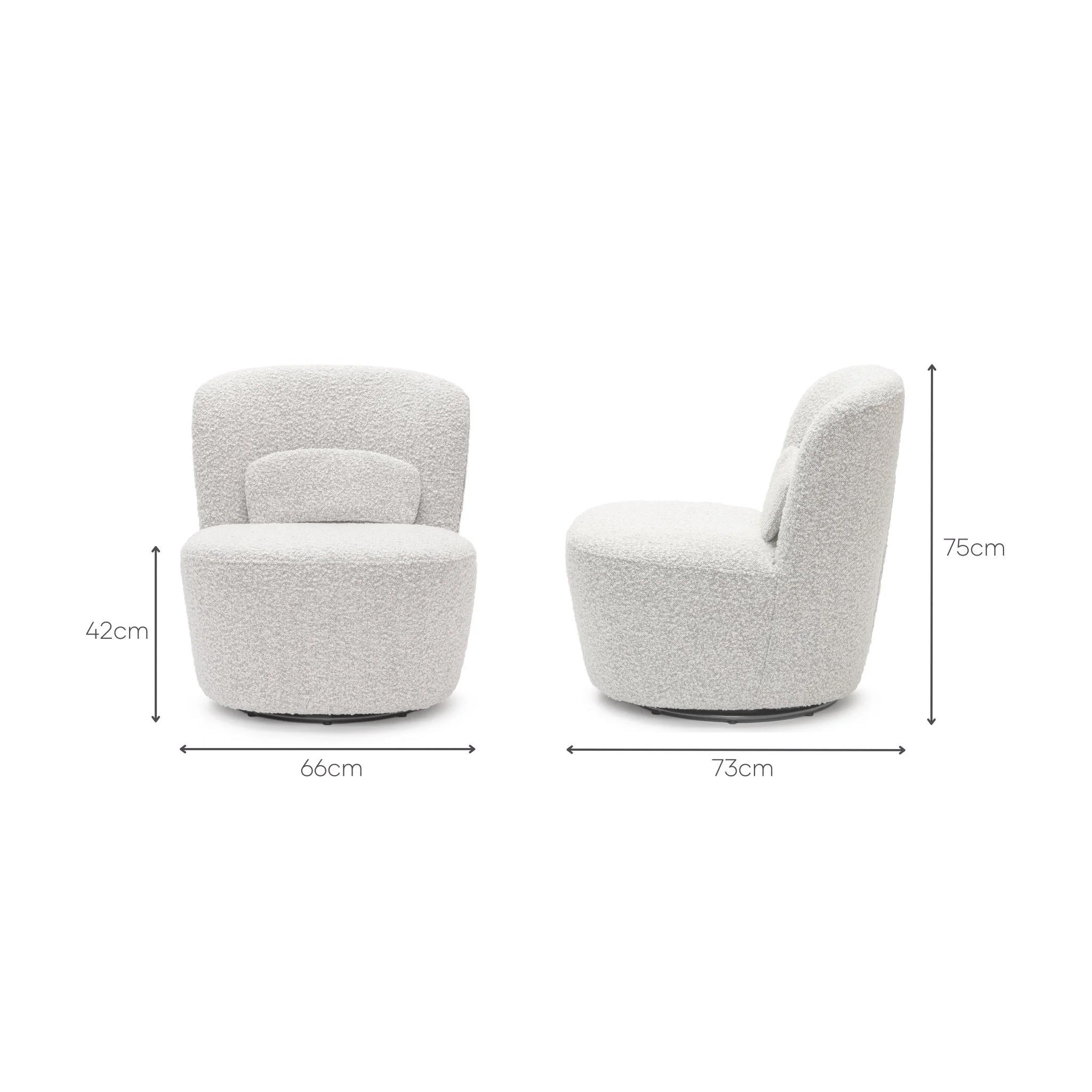 Erin Swivel Accent Chair - Salt & Pepper Bouclé - Image 7