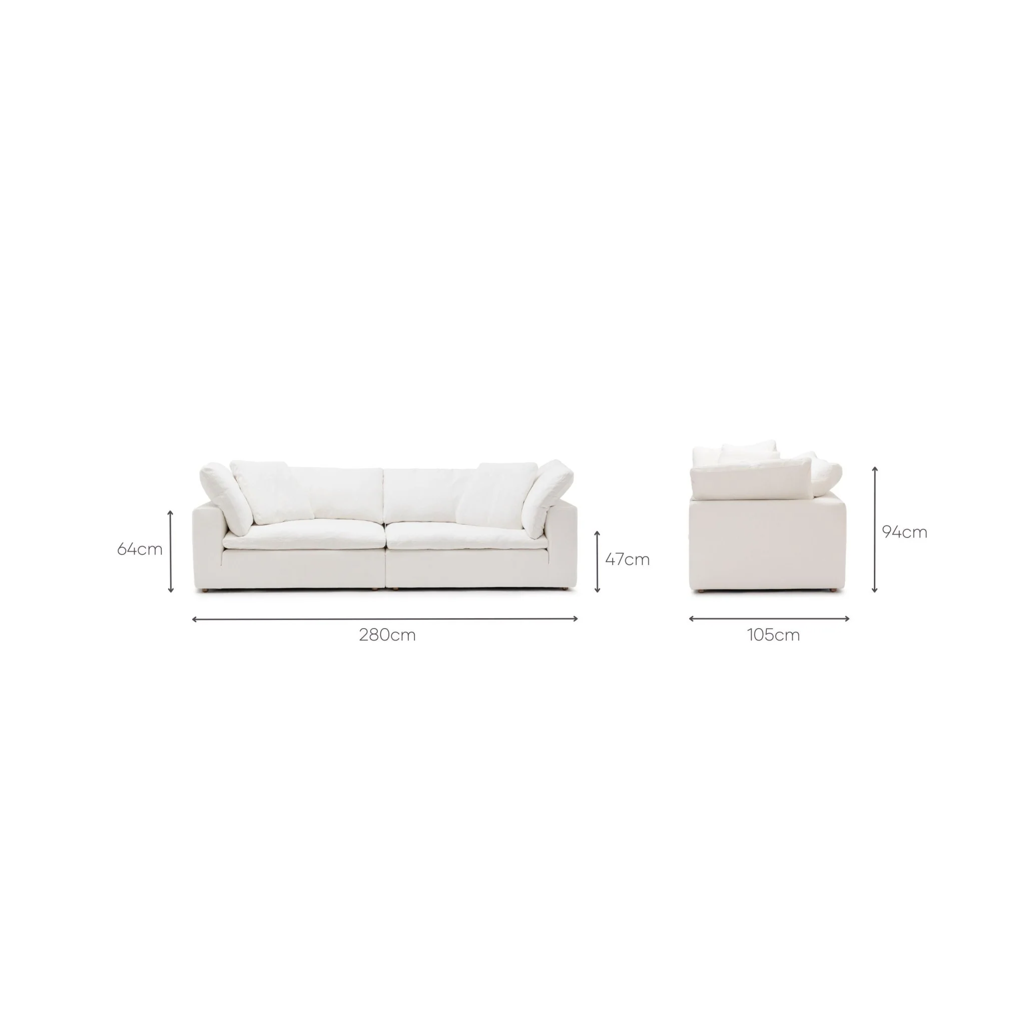 Feather Cloud Daybed Sofa - Off White - Image 15