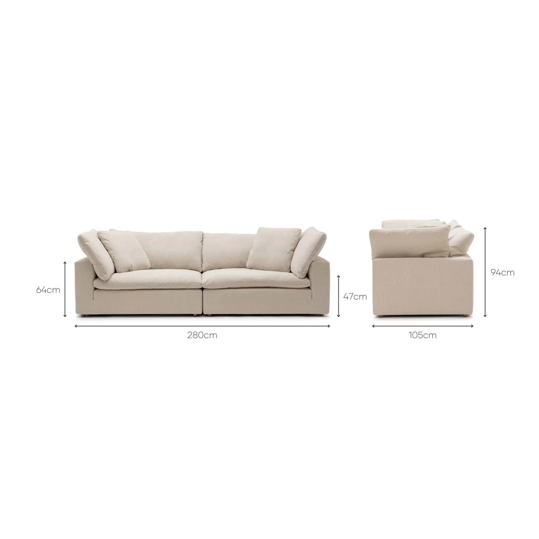 Feather Cloud Daybed Sofa - Natural - Image 20