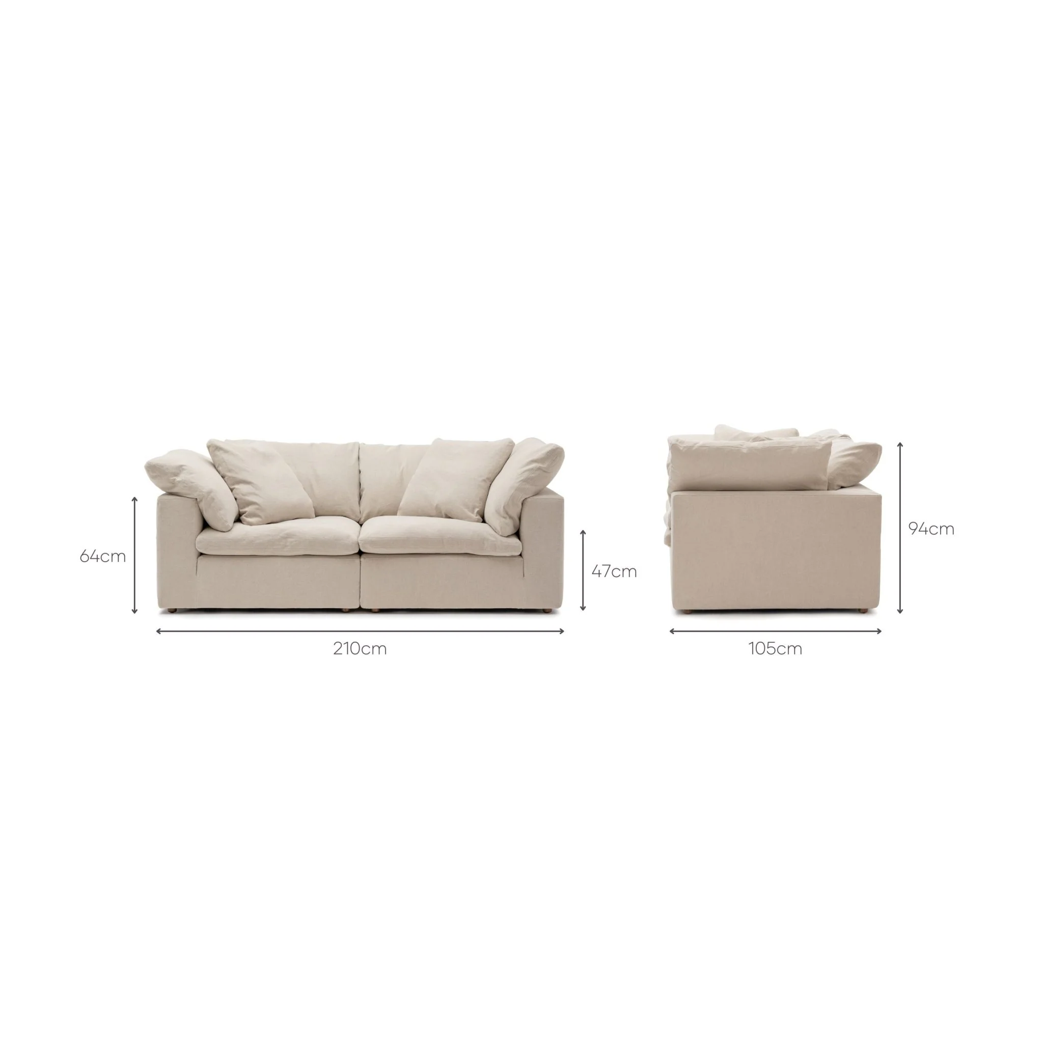 Feather Cloud Small Sofa - Natural - Image 16