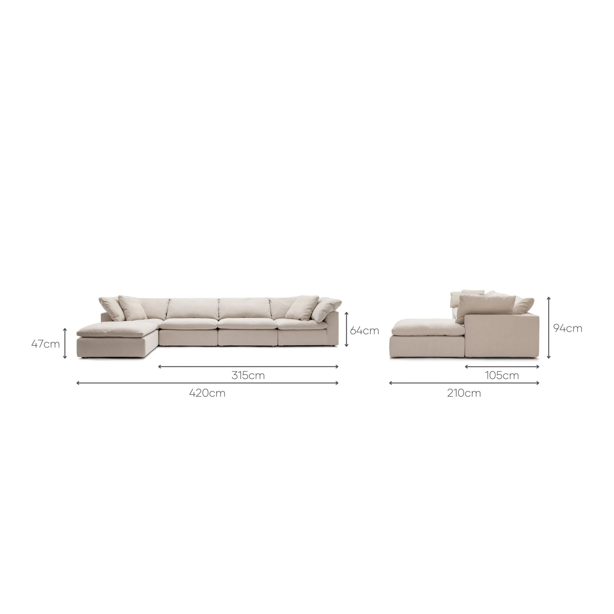 Feather Cloud Sofa - Natural - Image 16