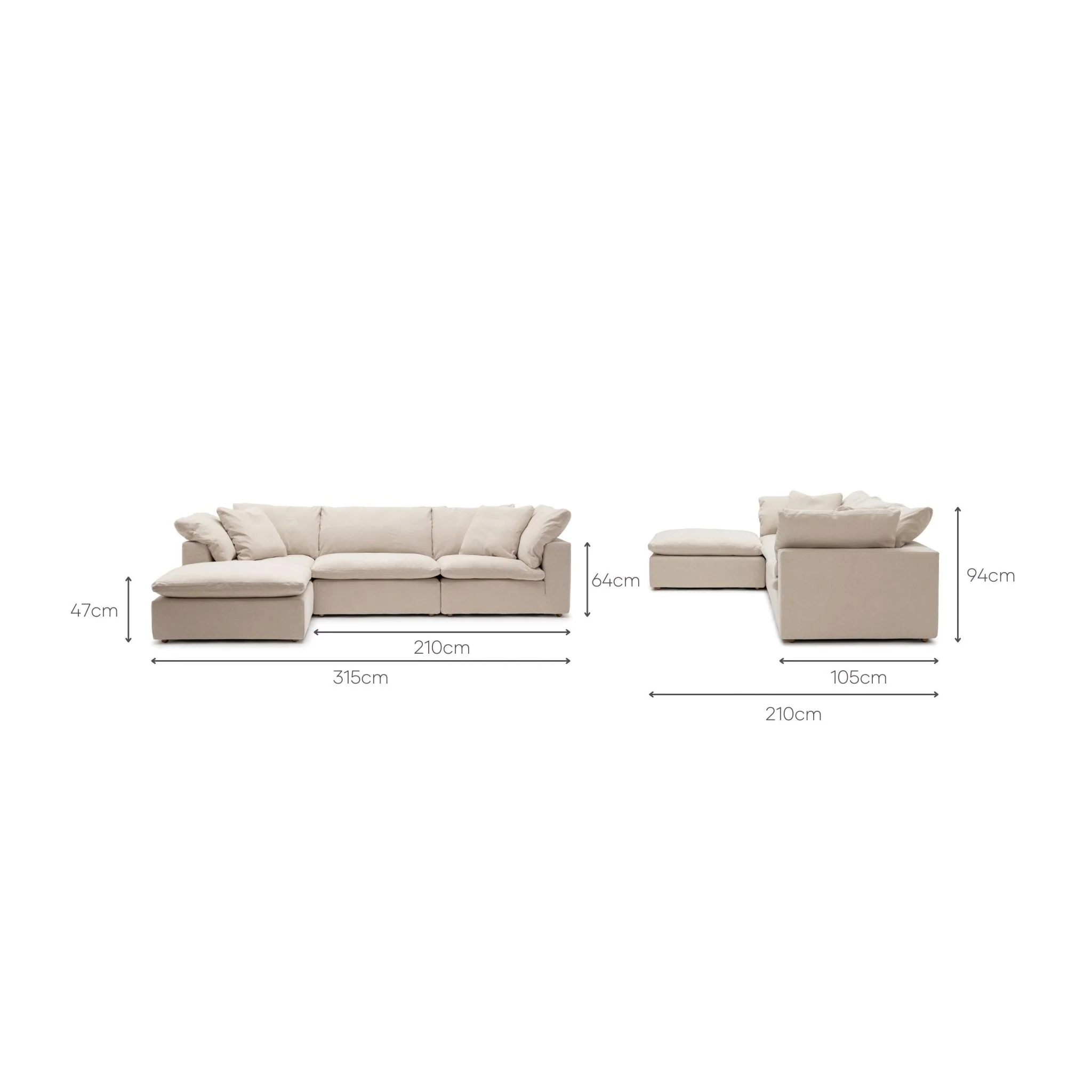 Feather Cloud Sofa - Natural - Image 14