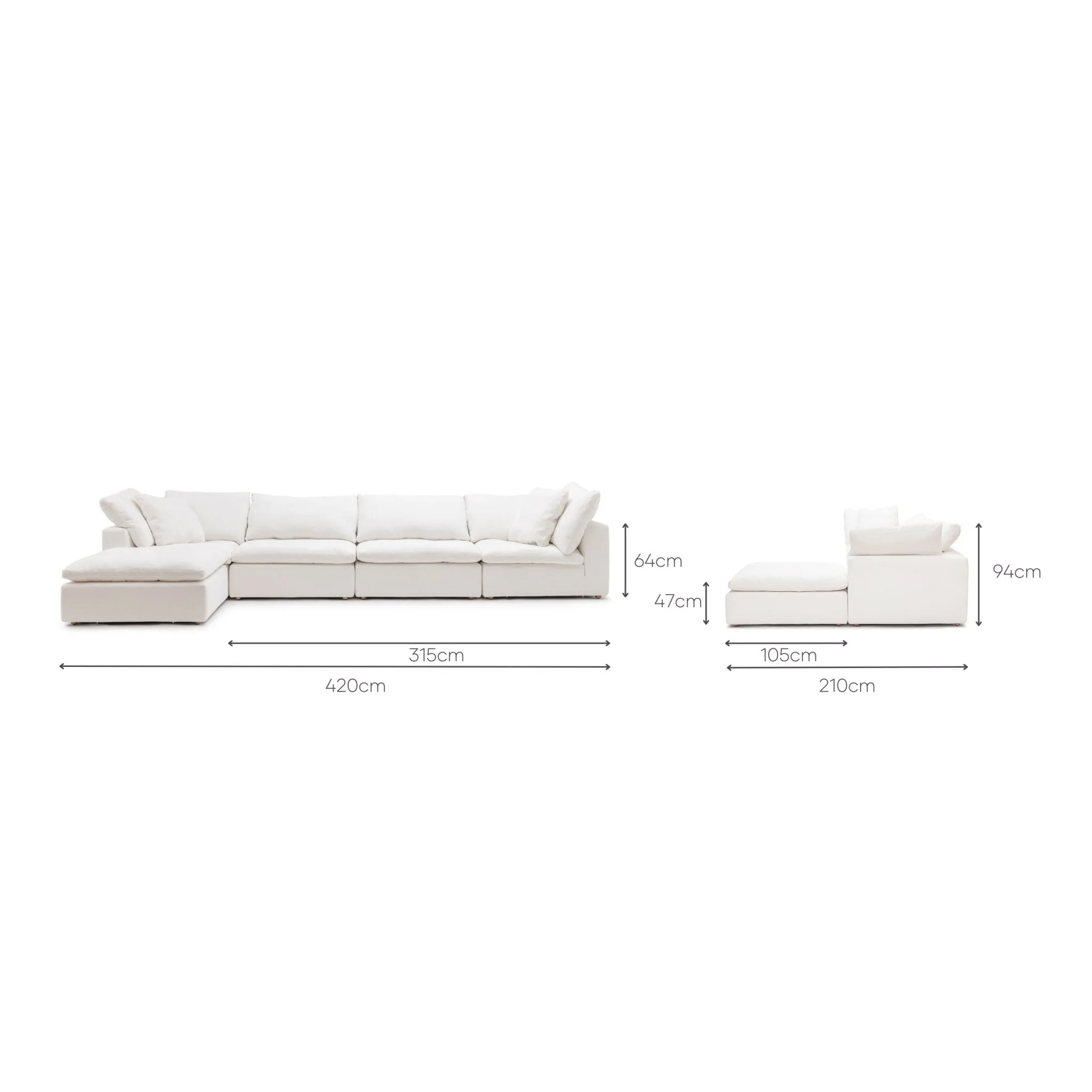 Feather Cloud Sofa - Off White - Image 15