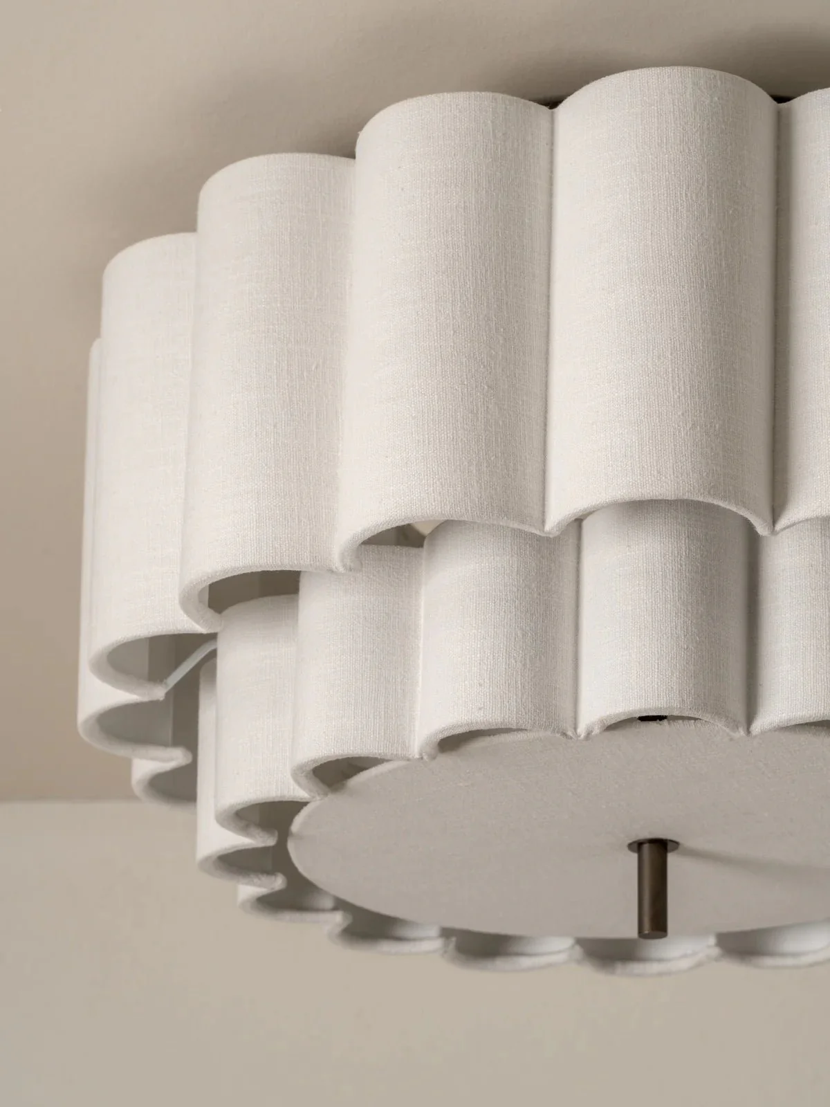 Folia - Scalloped Natural Linen Flush Pendant - Image 4