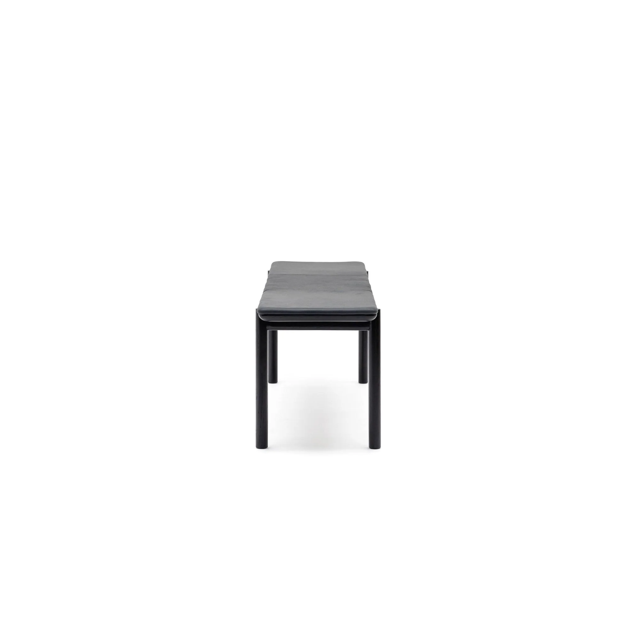 Folk Bench - Black Oak & Charcoal Leather - Image 3