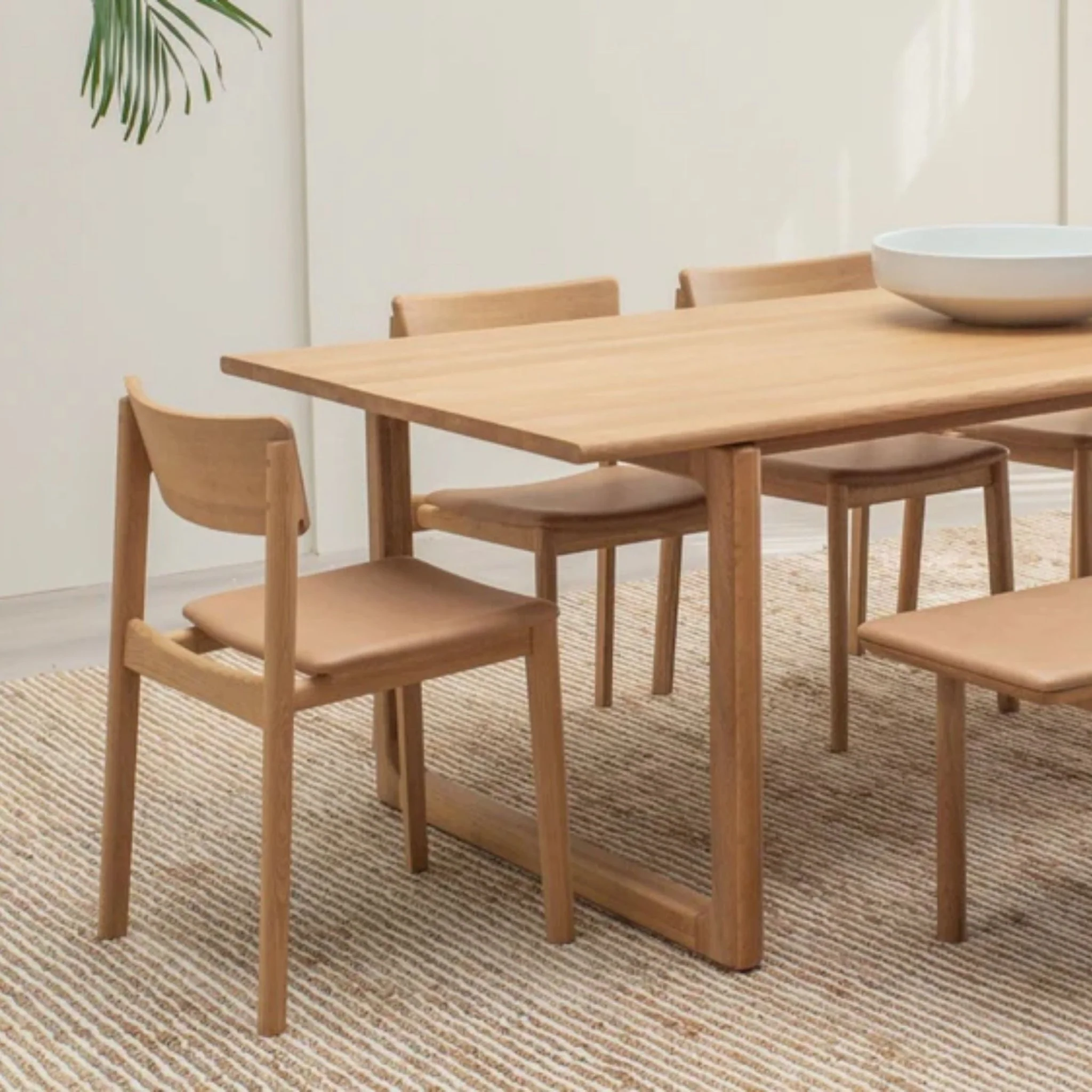 Folk Bench - Light Oak & Canyon Leather - Image 5