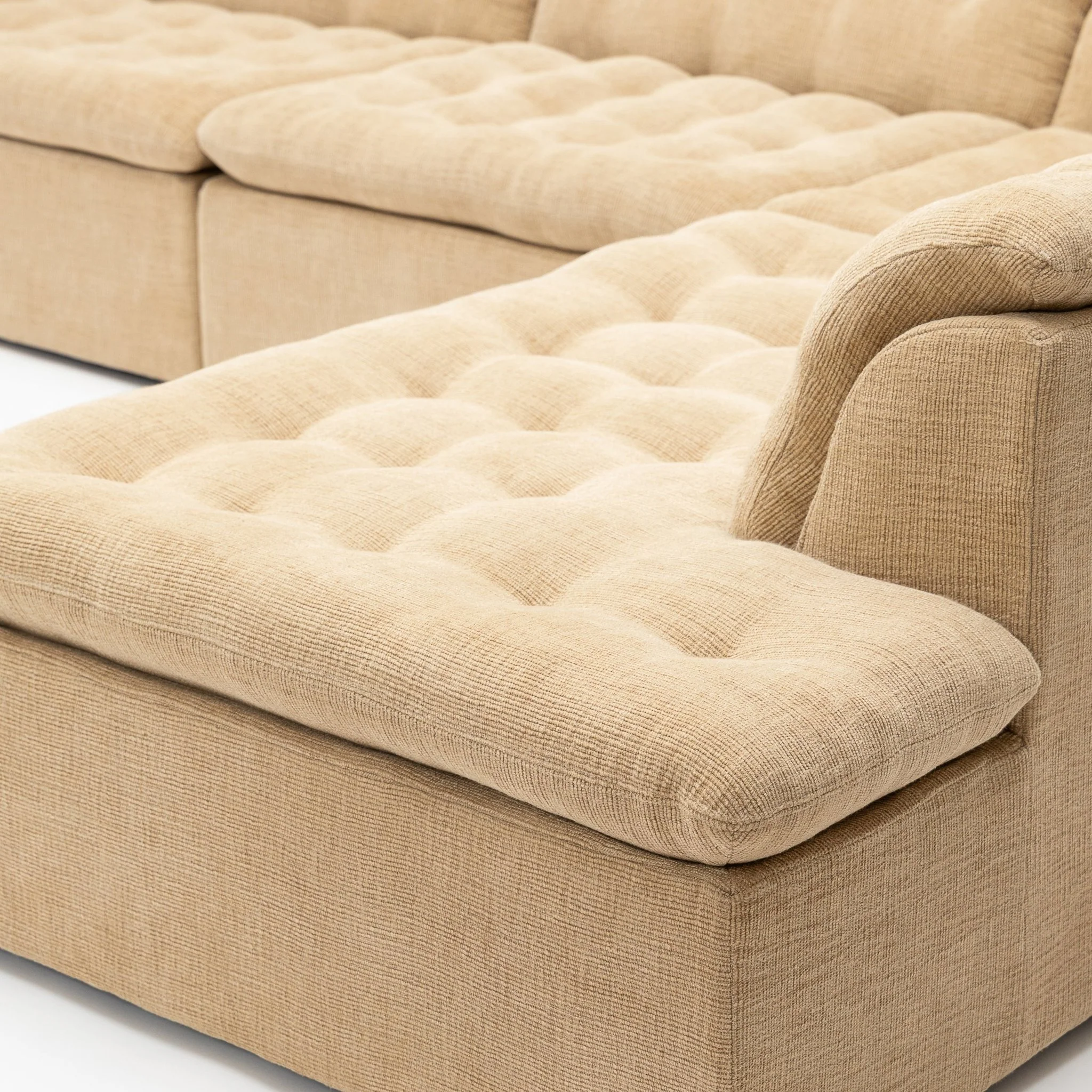 Furrow Corner Open End Sofa - Sherpa Toffee - Image 6