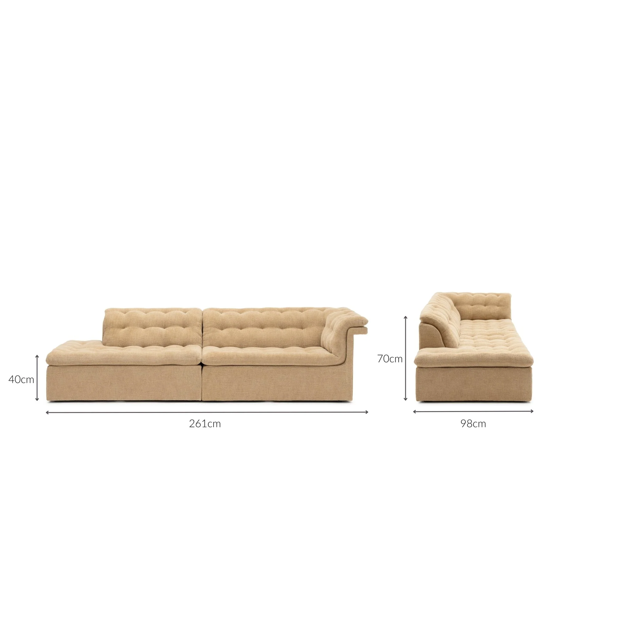 Furrow Open End Sofa - Sherpa Toffee - Image 17