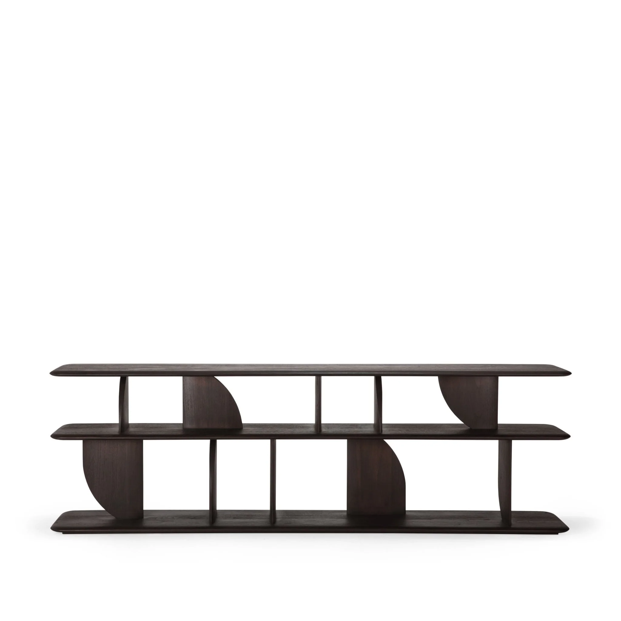 Geometric Sofa  Console - Teak Dark Brown