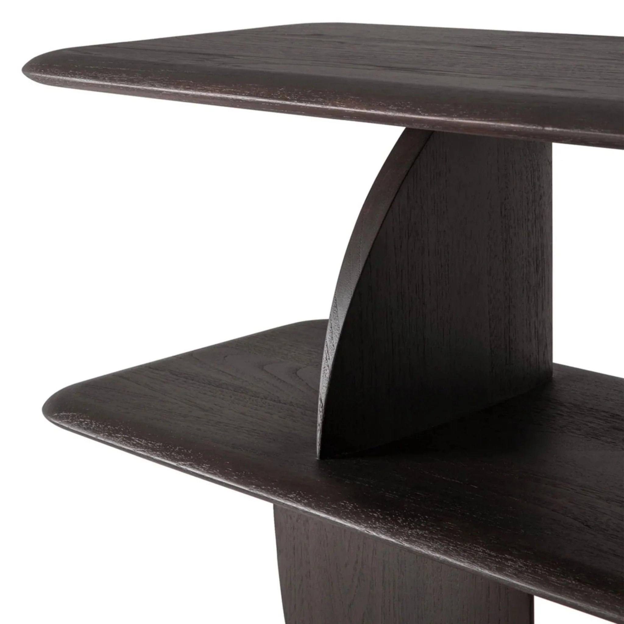 Geometric Sofa  Console - Teak Dark Brown - Image 5