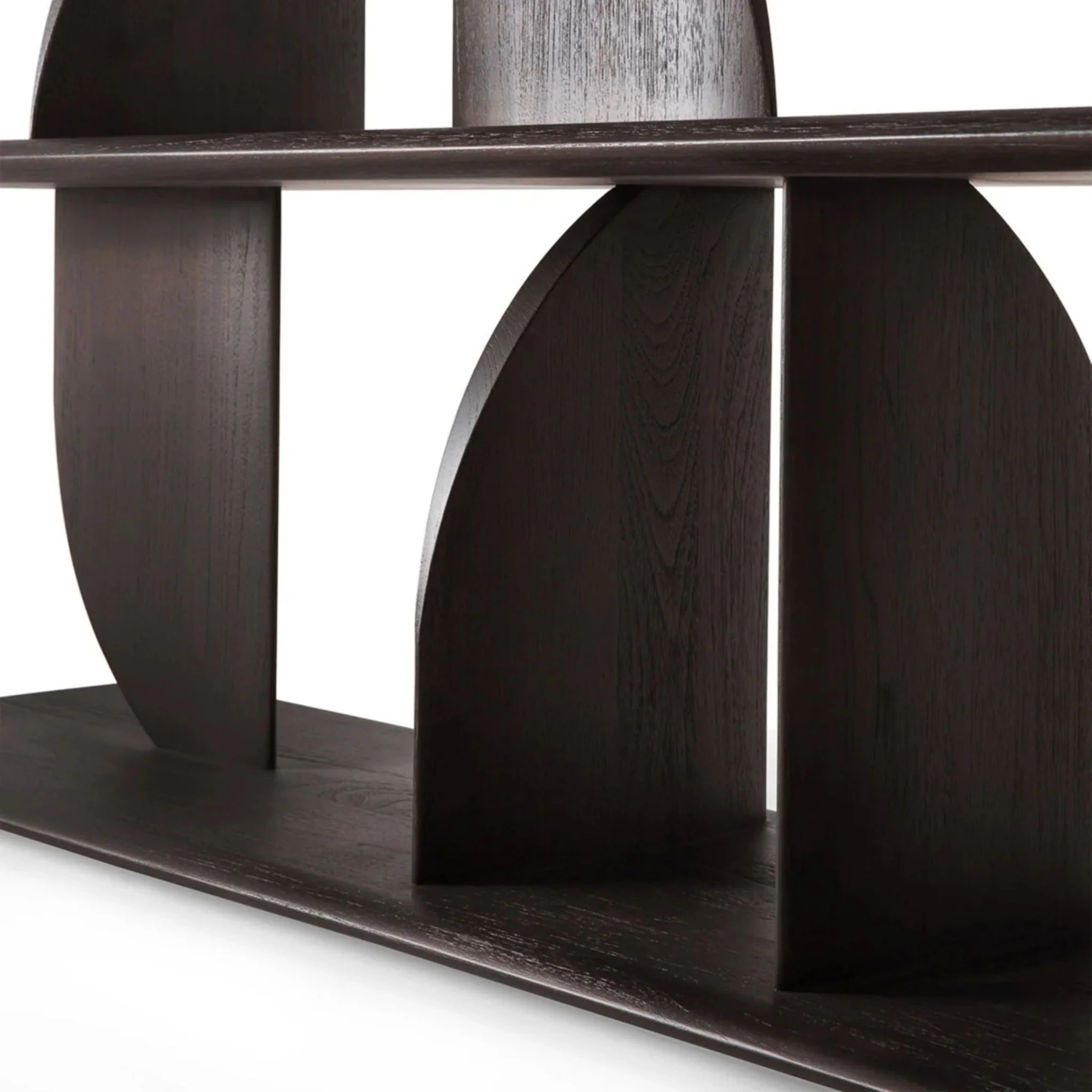 Geometric Sofa  Console - Teak Dark Brown - Image 6