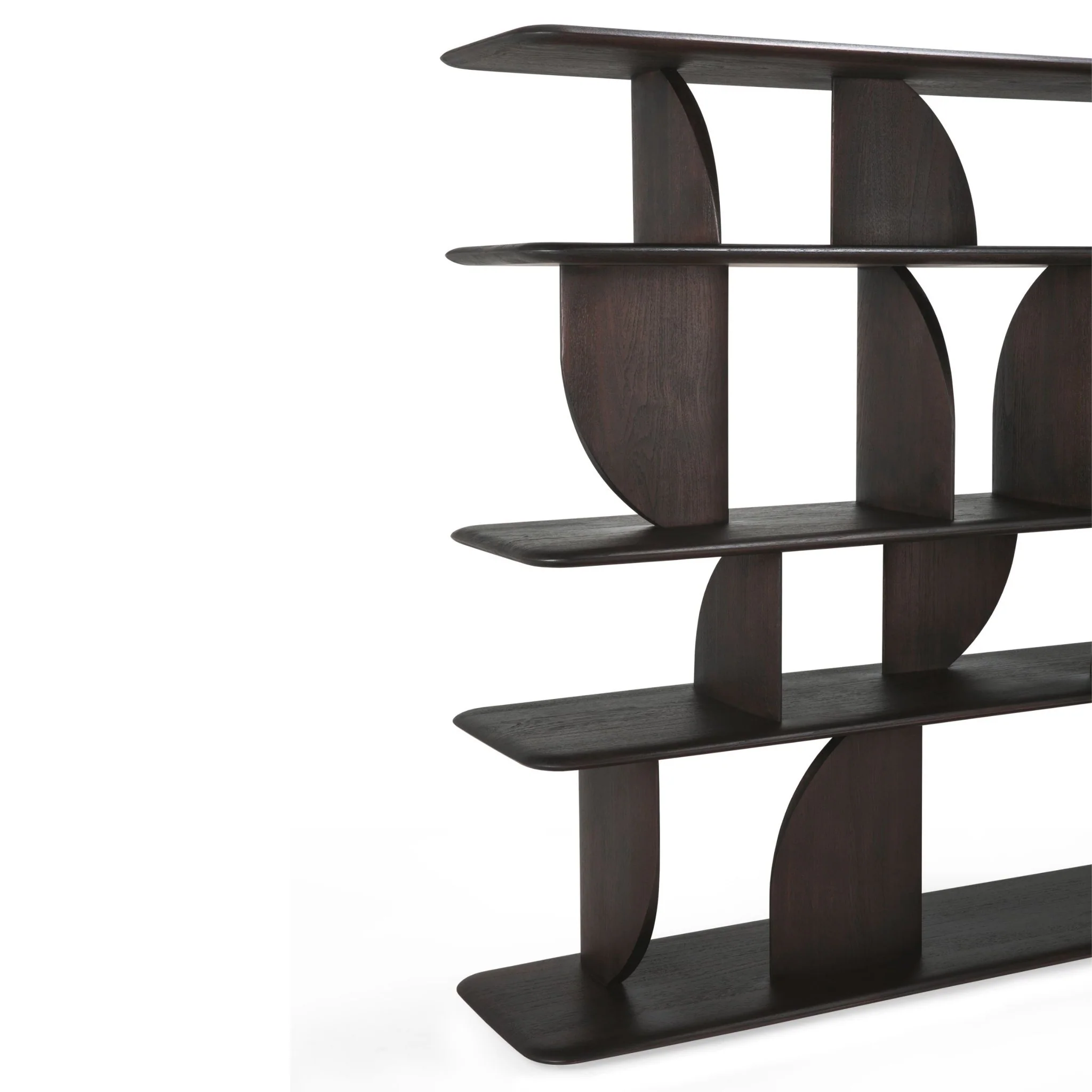 Geometric Rack - Varnished Teak - Dark Brown - Image 5